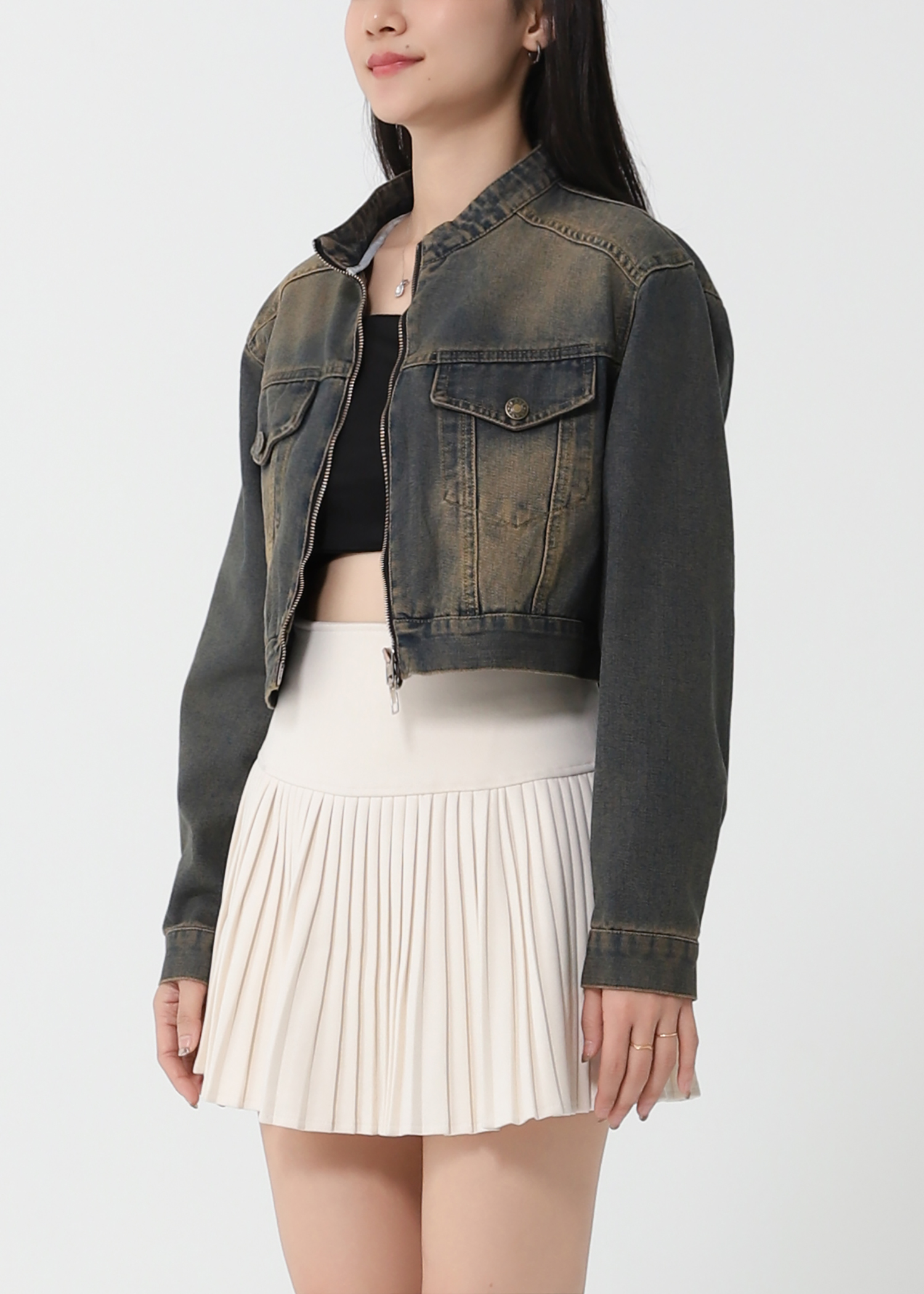 Denim Front Zip Jacket 49650
