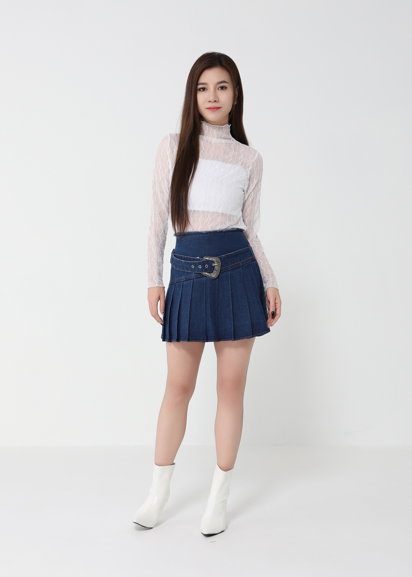 High Waist Denim Skirt Pants 49861