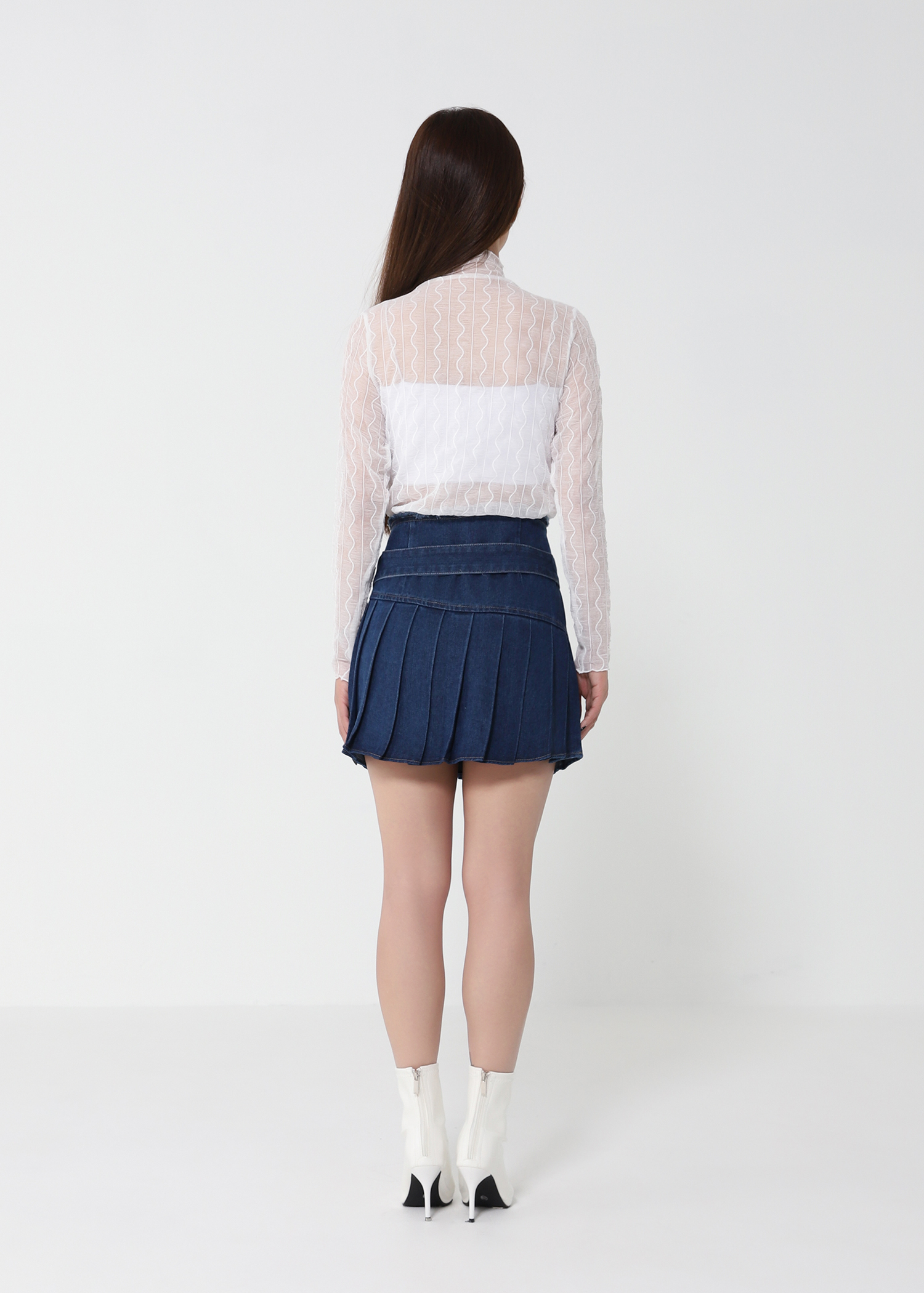 High Waist Denim Skirt Pants 49861