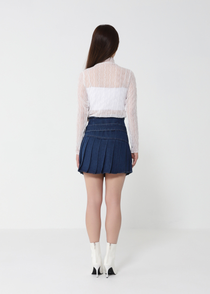 High Waist Denim Skirt Pants 49861