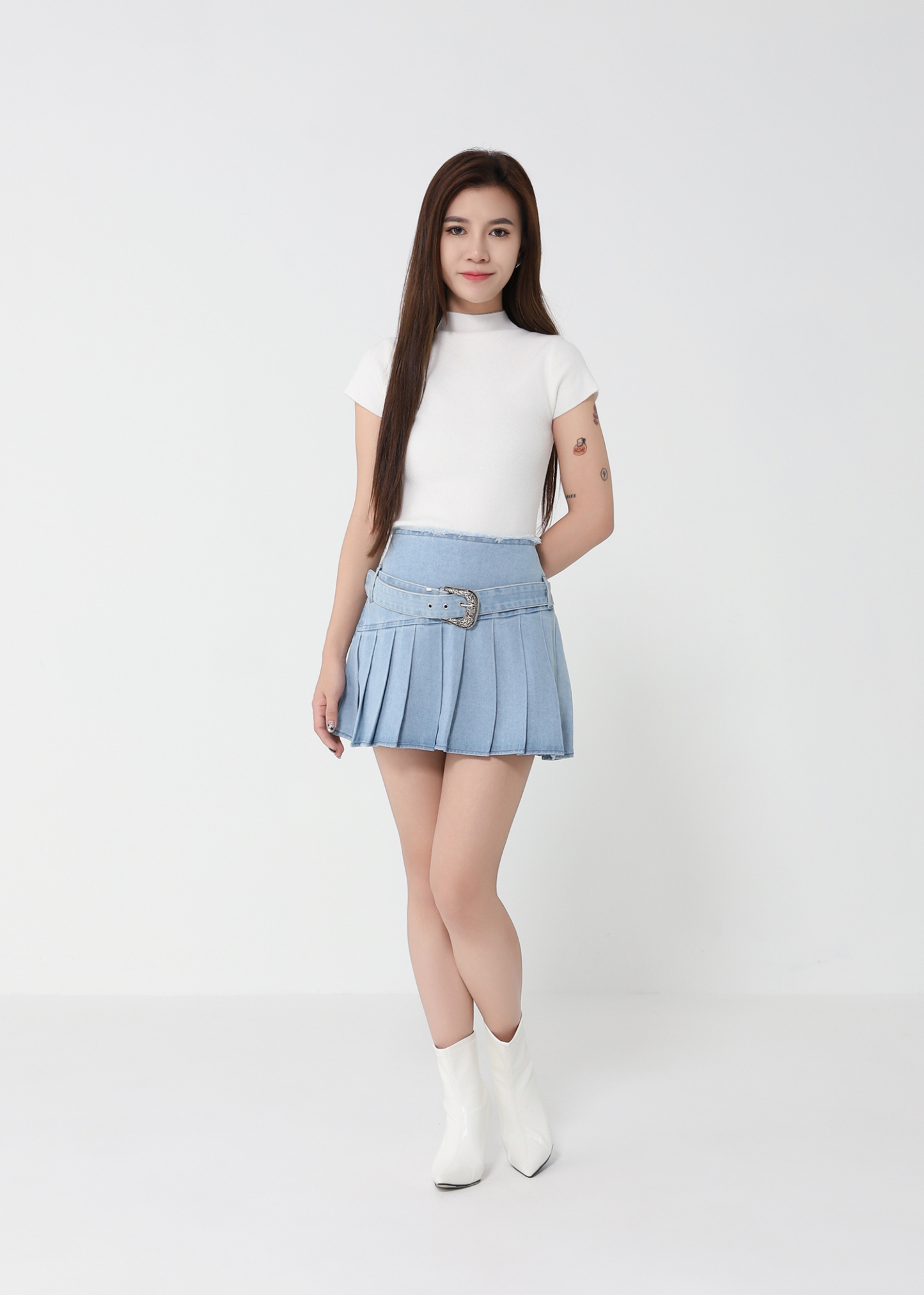 High Waist Denim Skirt Pants 49861
