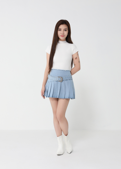 High Waist Denim Skirt Pants 49861