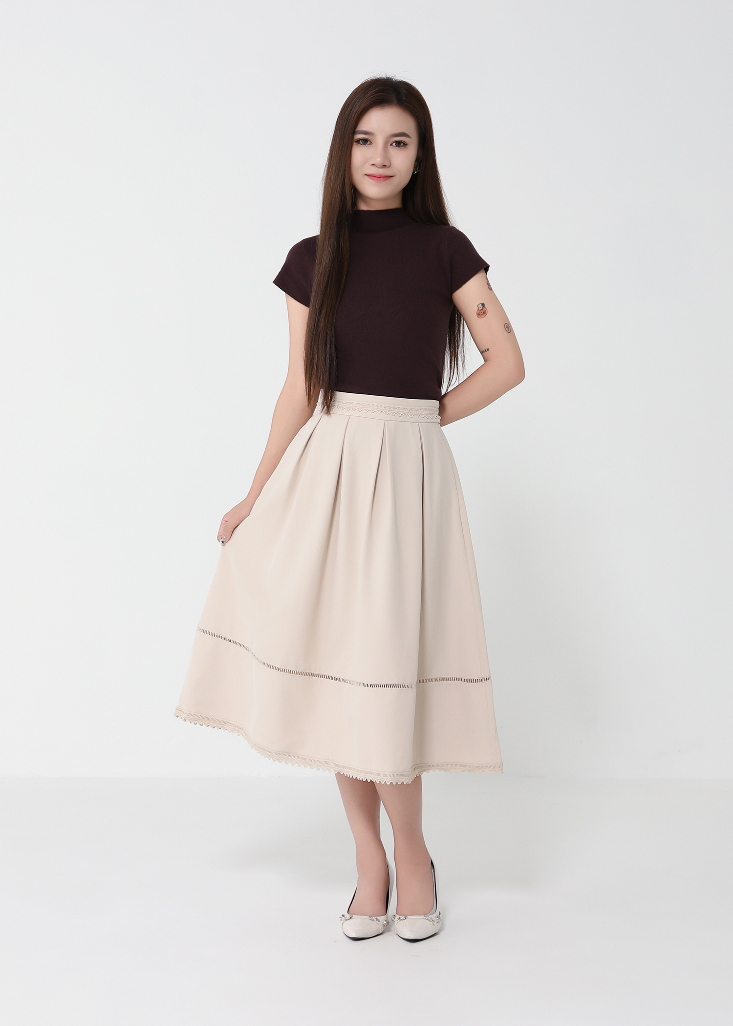 High Waist A Line Skirt 49964