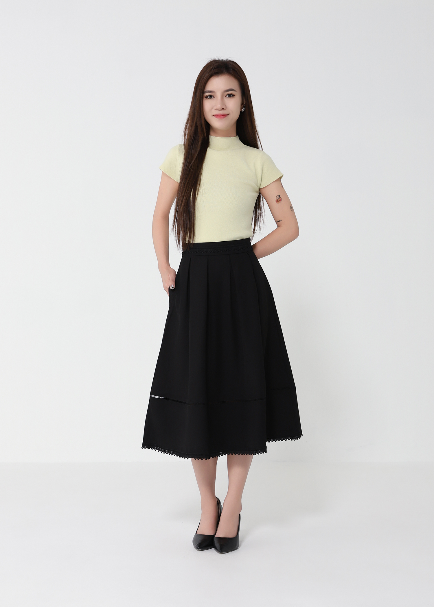 High Waist A Line Skirt 49964
