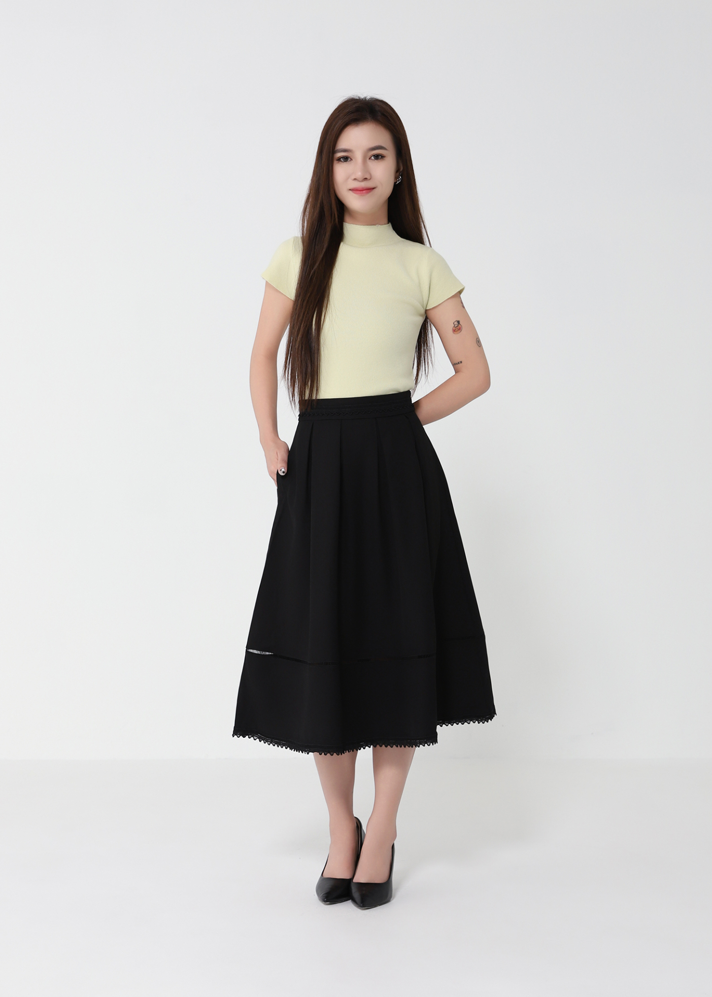 High Waist A Line Skirt 49964