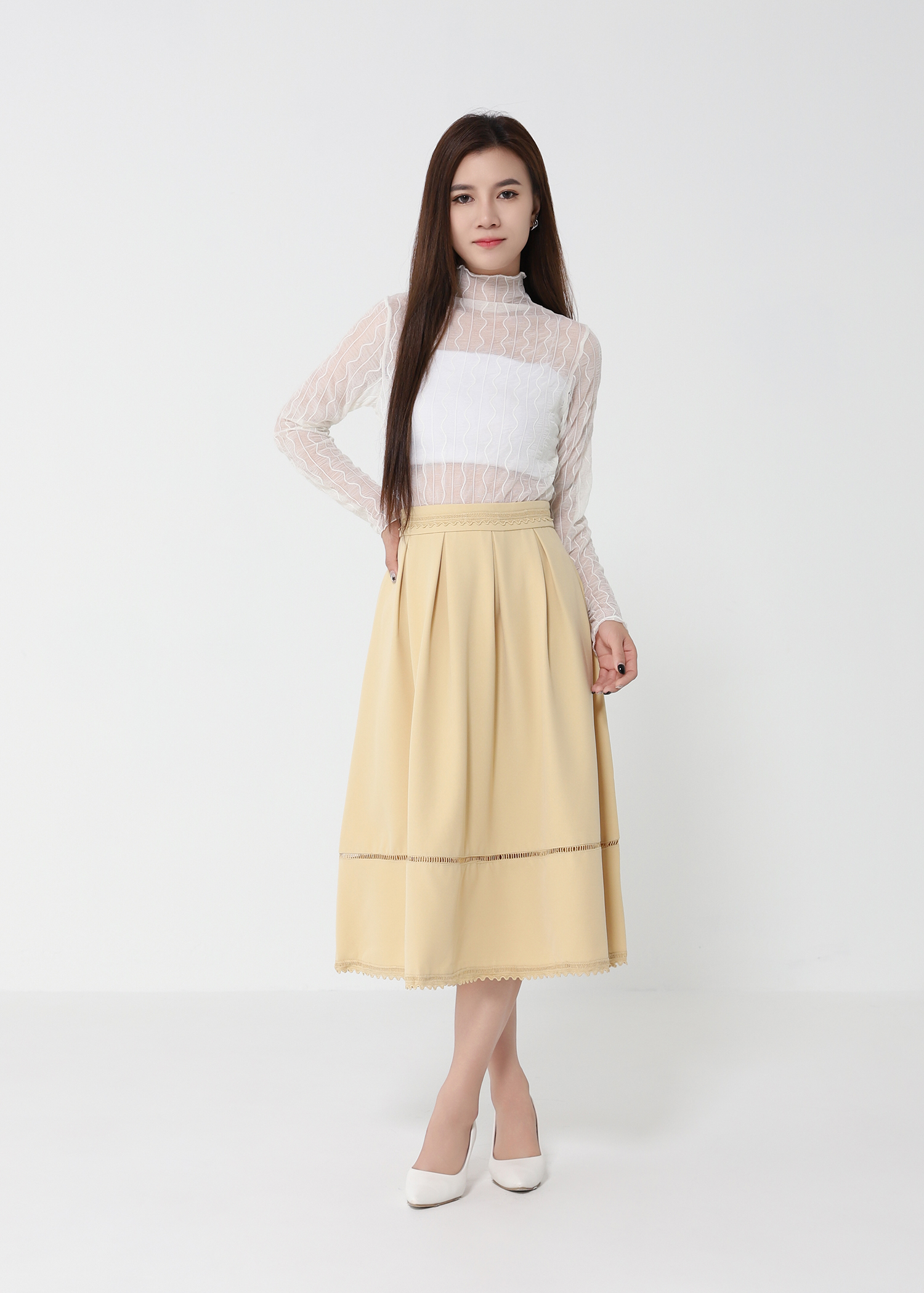 High Waist A Line Skirt 49964
