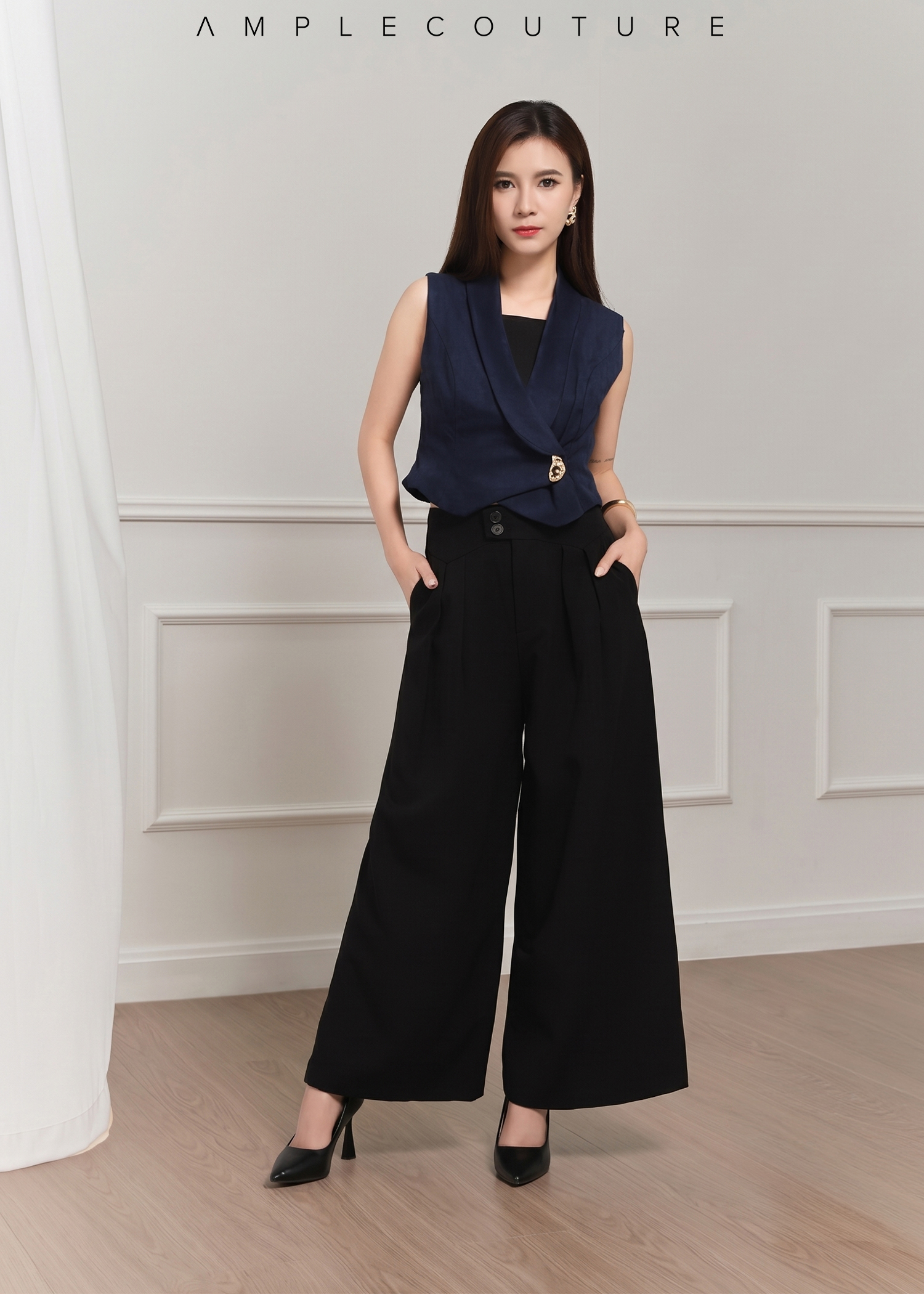 Pleated Wide-Leg Pants AC188