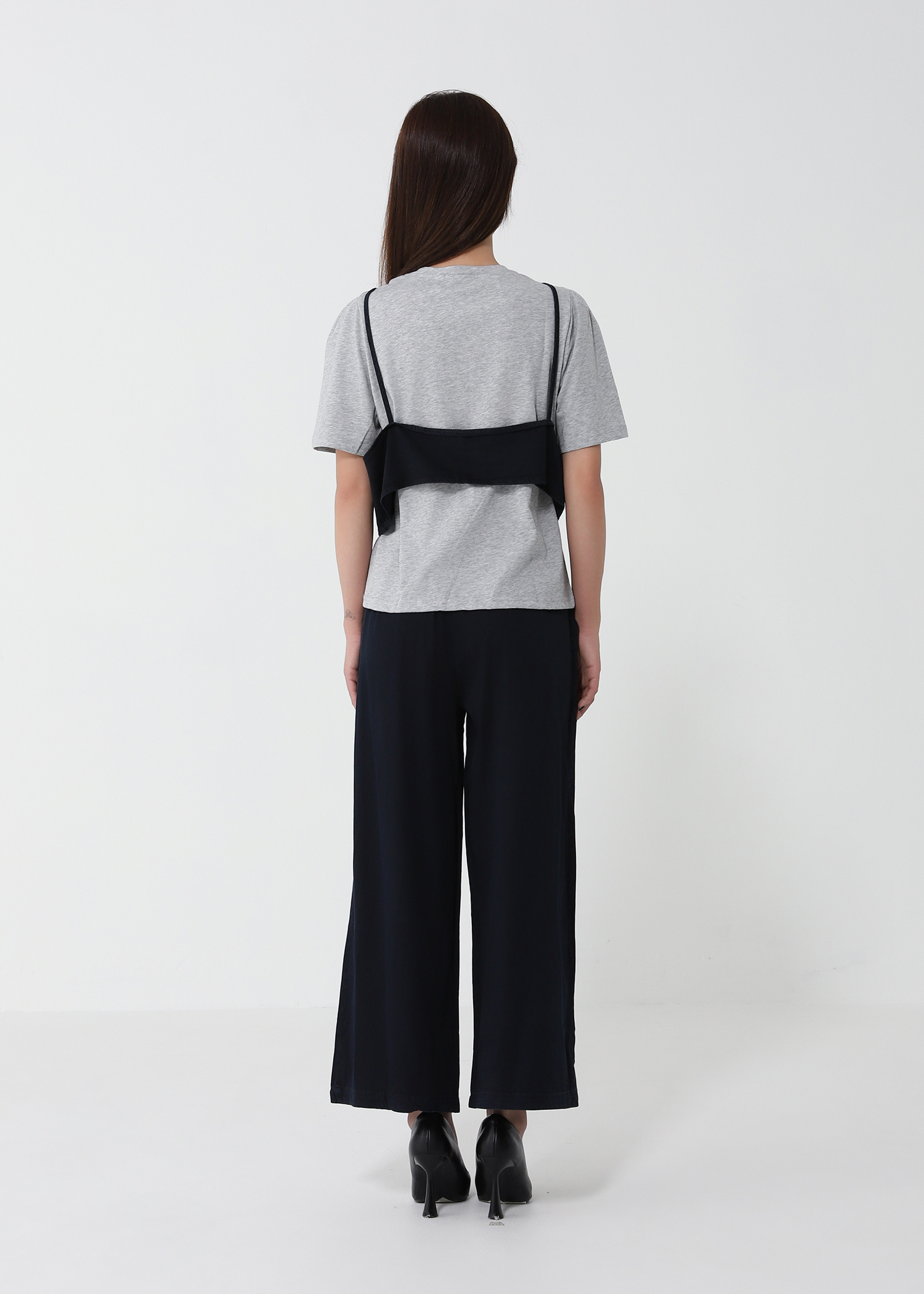 Layered Two-Piece Top with Casual Long Pants Set 50000