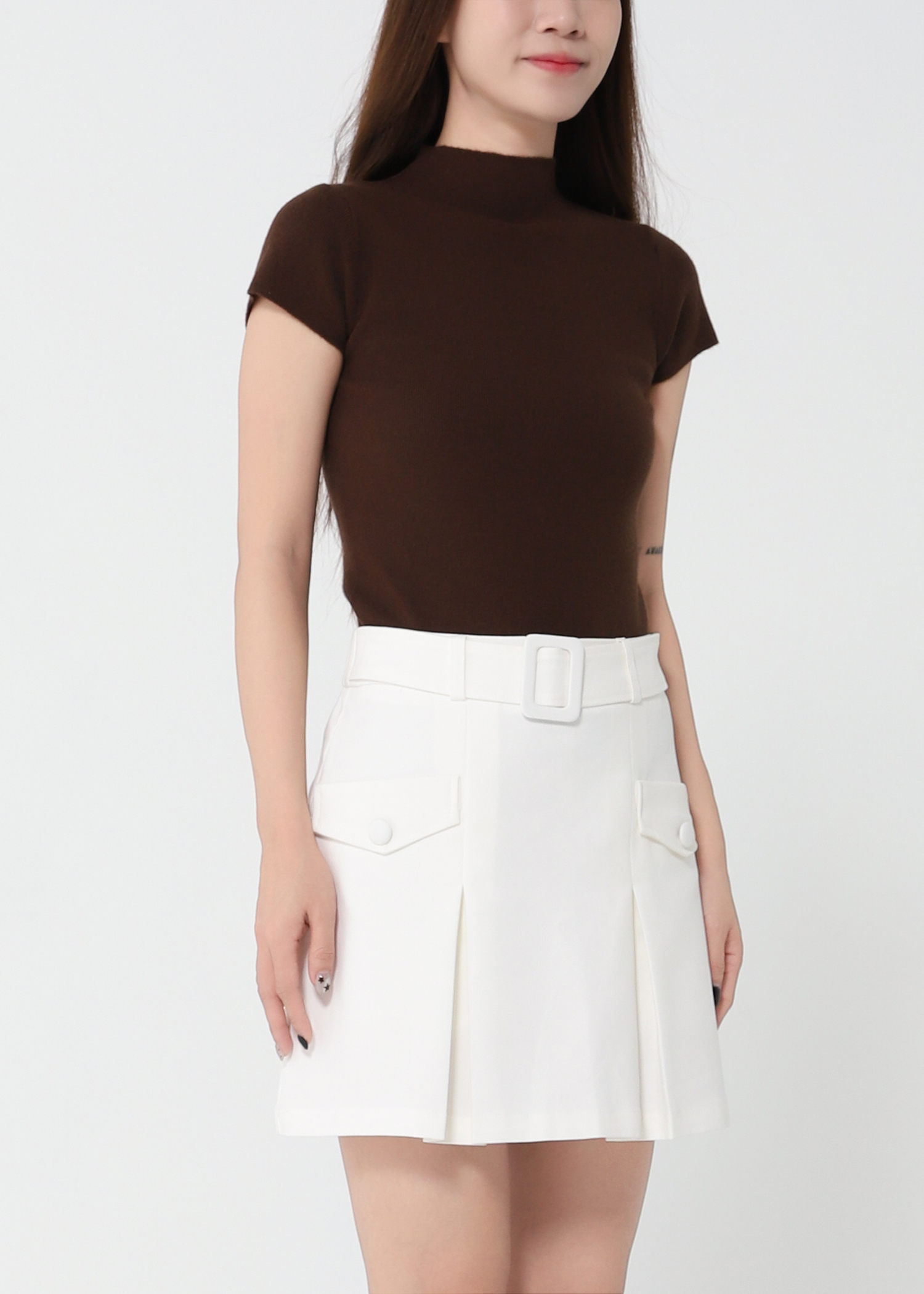 High-Waisted Pleated Skorts 50019