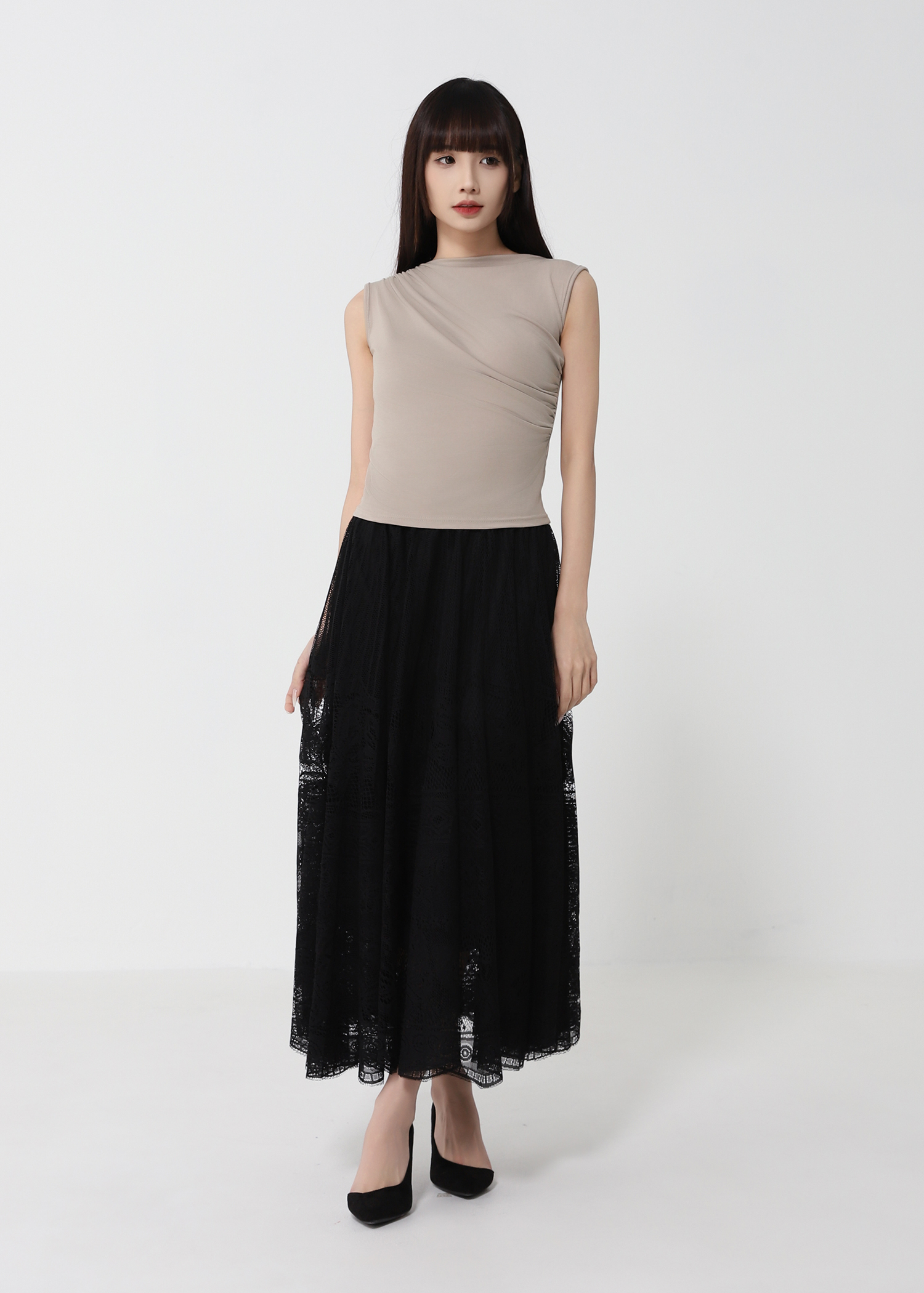 Turtle Neck Wrinkled Top 50053