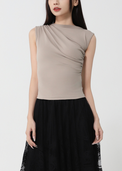 Turtle Neck Wrinkled Top 50053