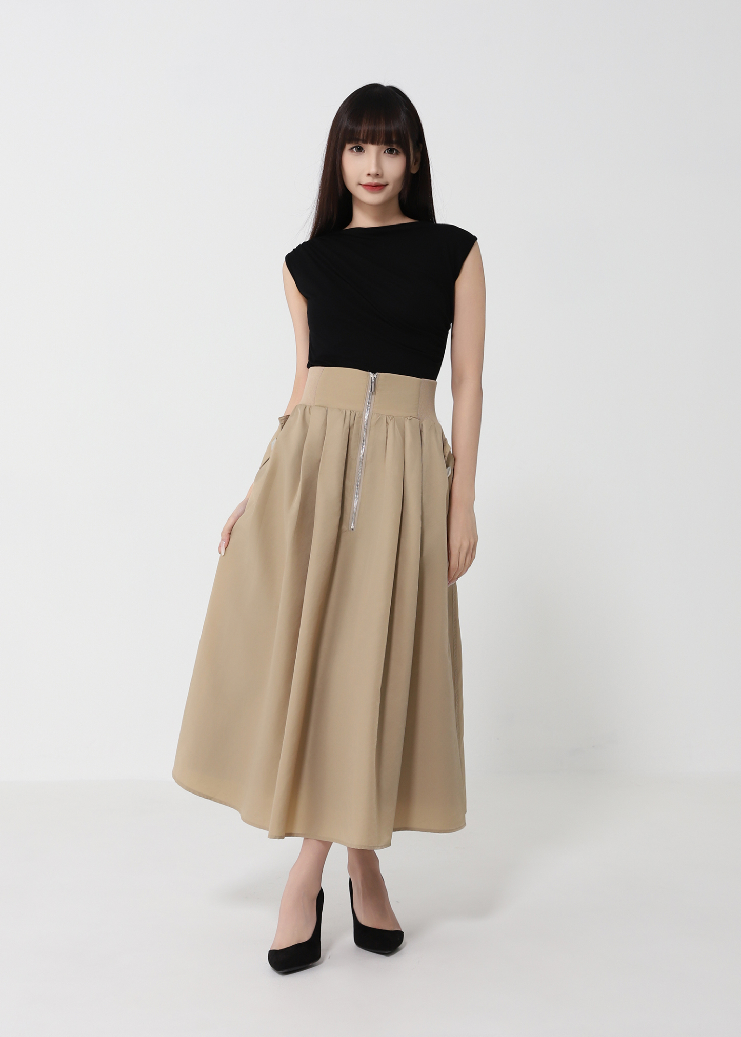 Turtle Neck Wrinkled Top 50053
