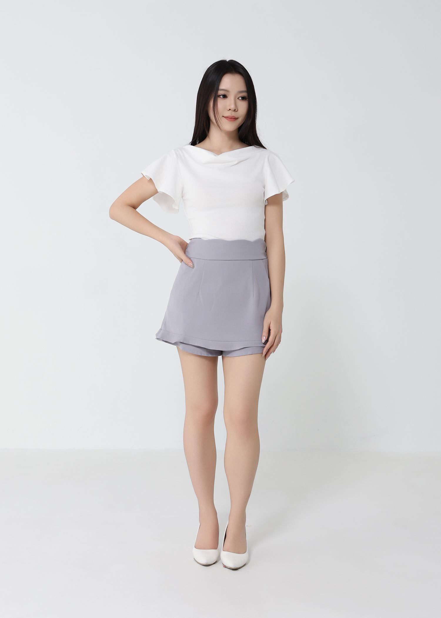 High Waist Wave Skirt Pants 52228