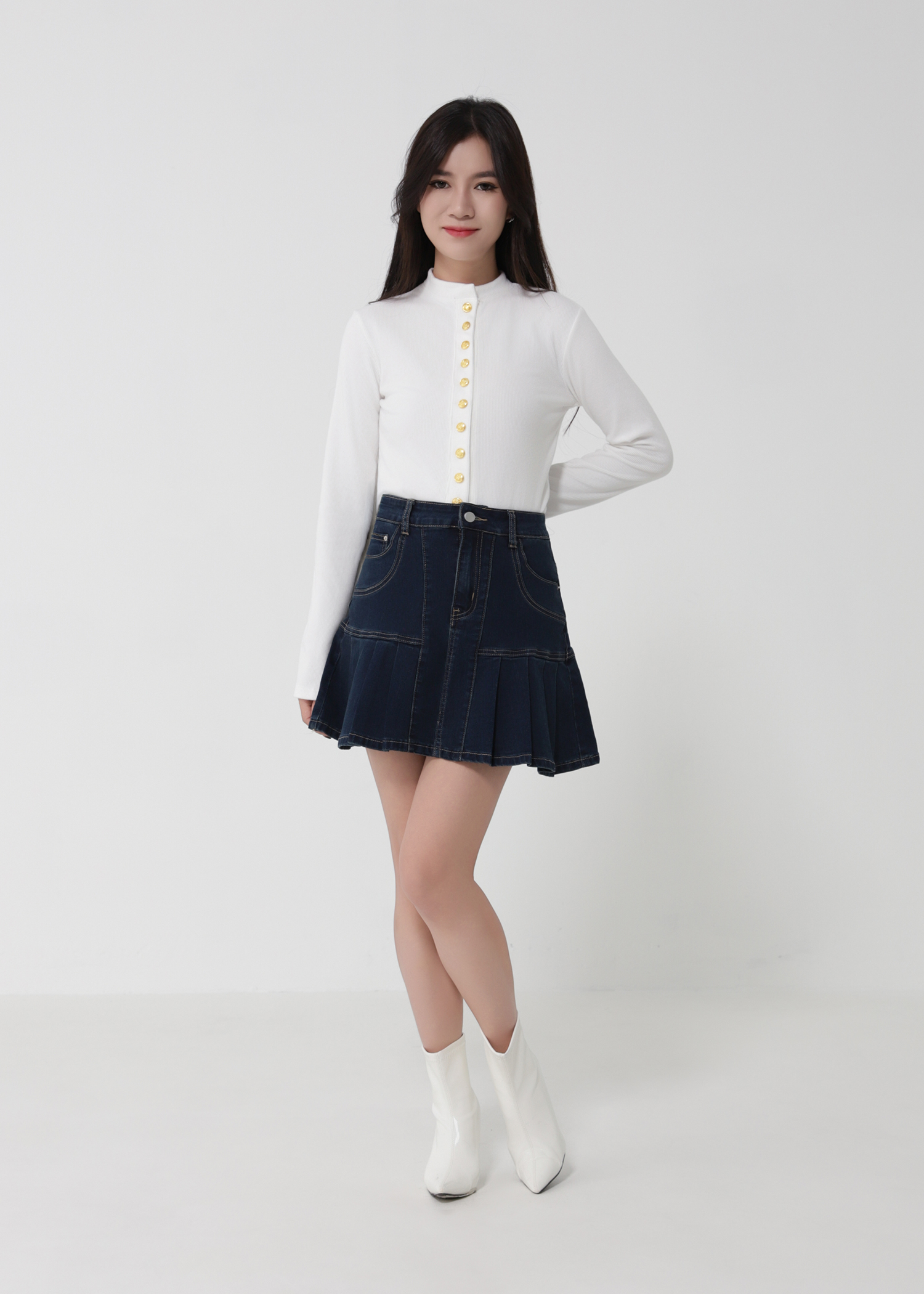 Breasted Gold Button Top 50895