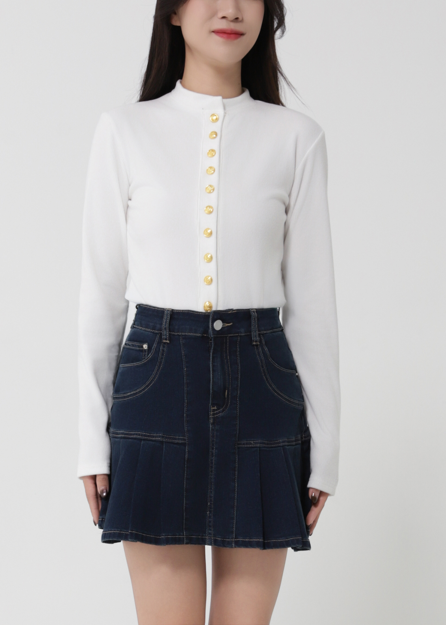 Breasted Gold Button Top 50895