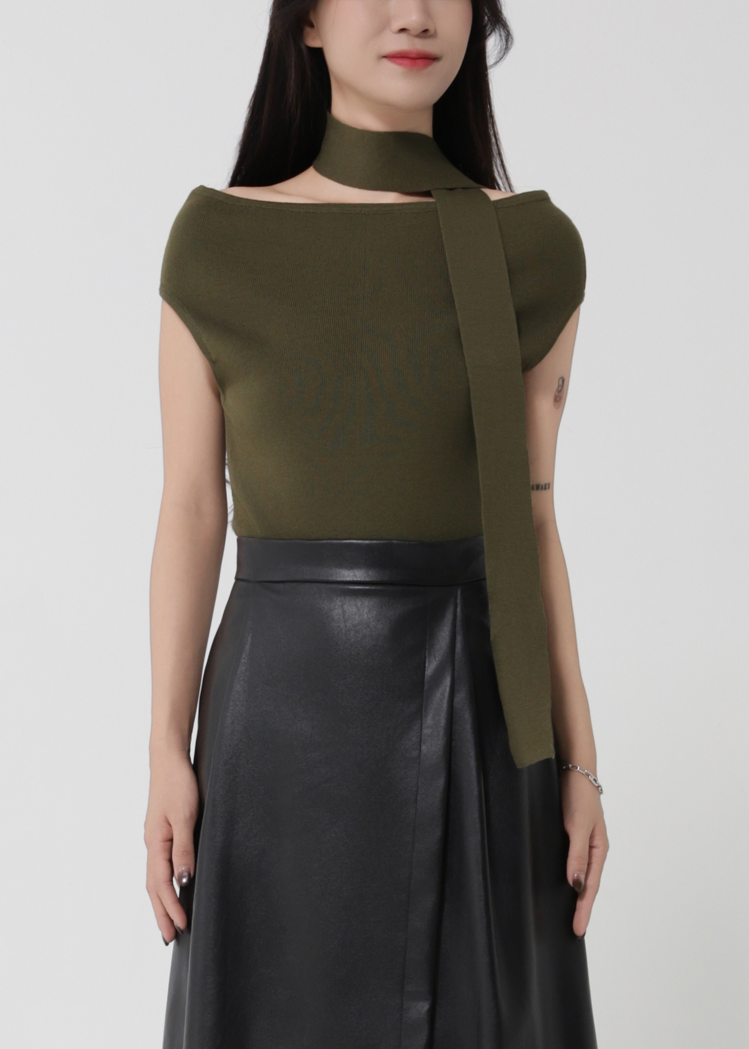 Knitted Boat Neckline Top 50905