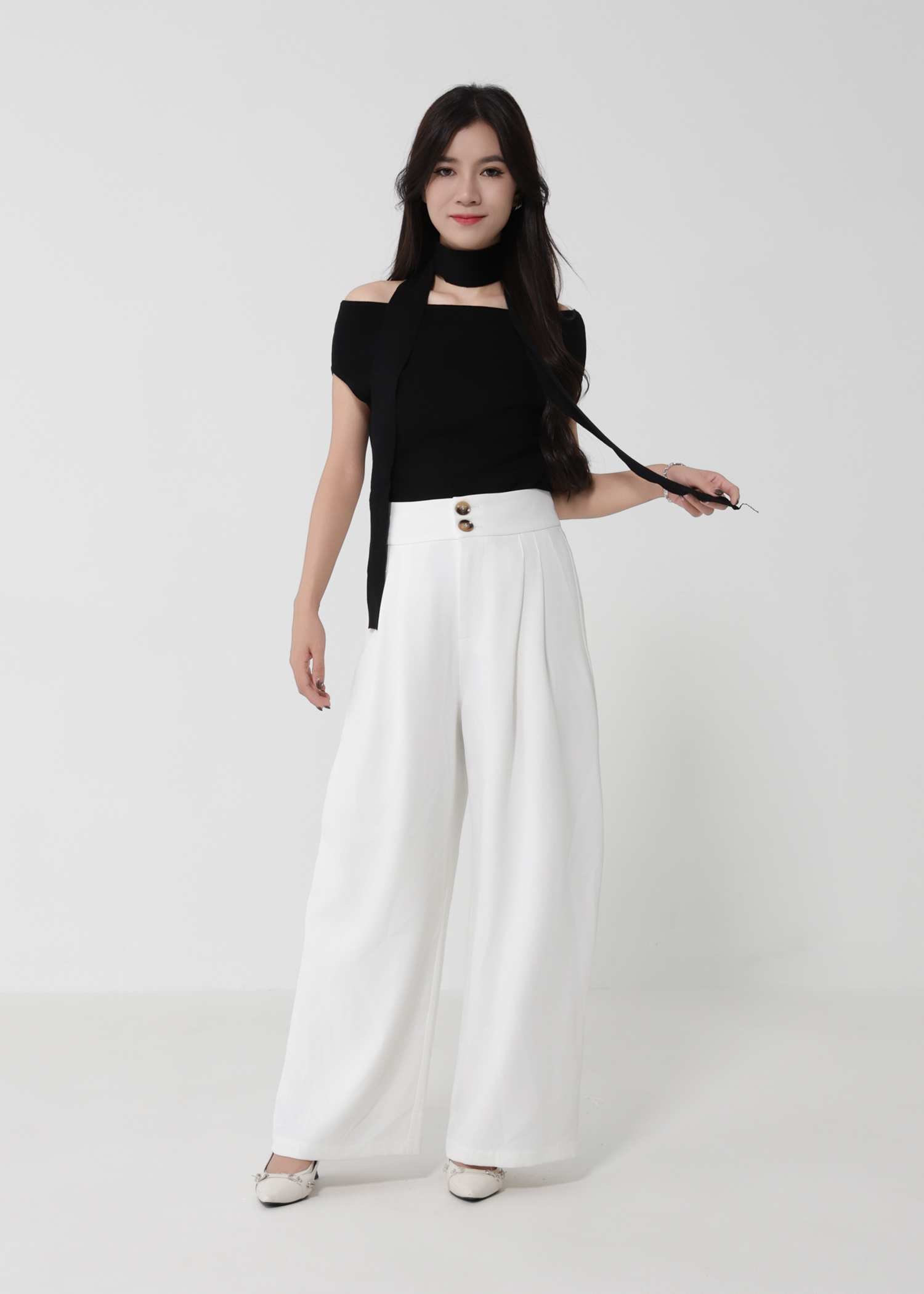 Knitted Boat Neckline Top 50905