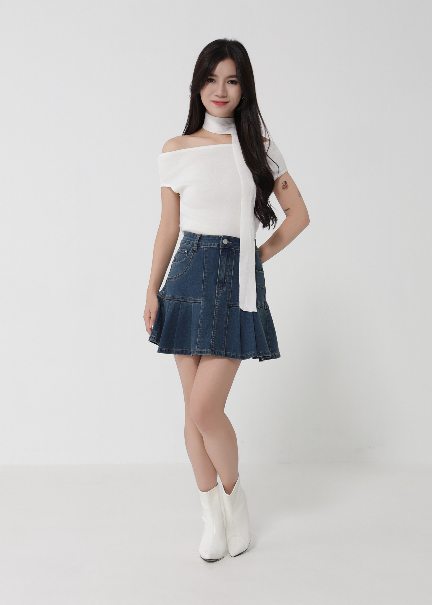 Knitted Boat Neckline Top 50905