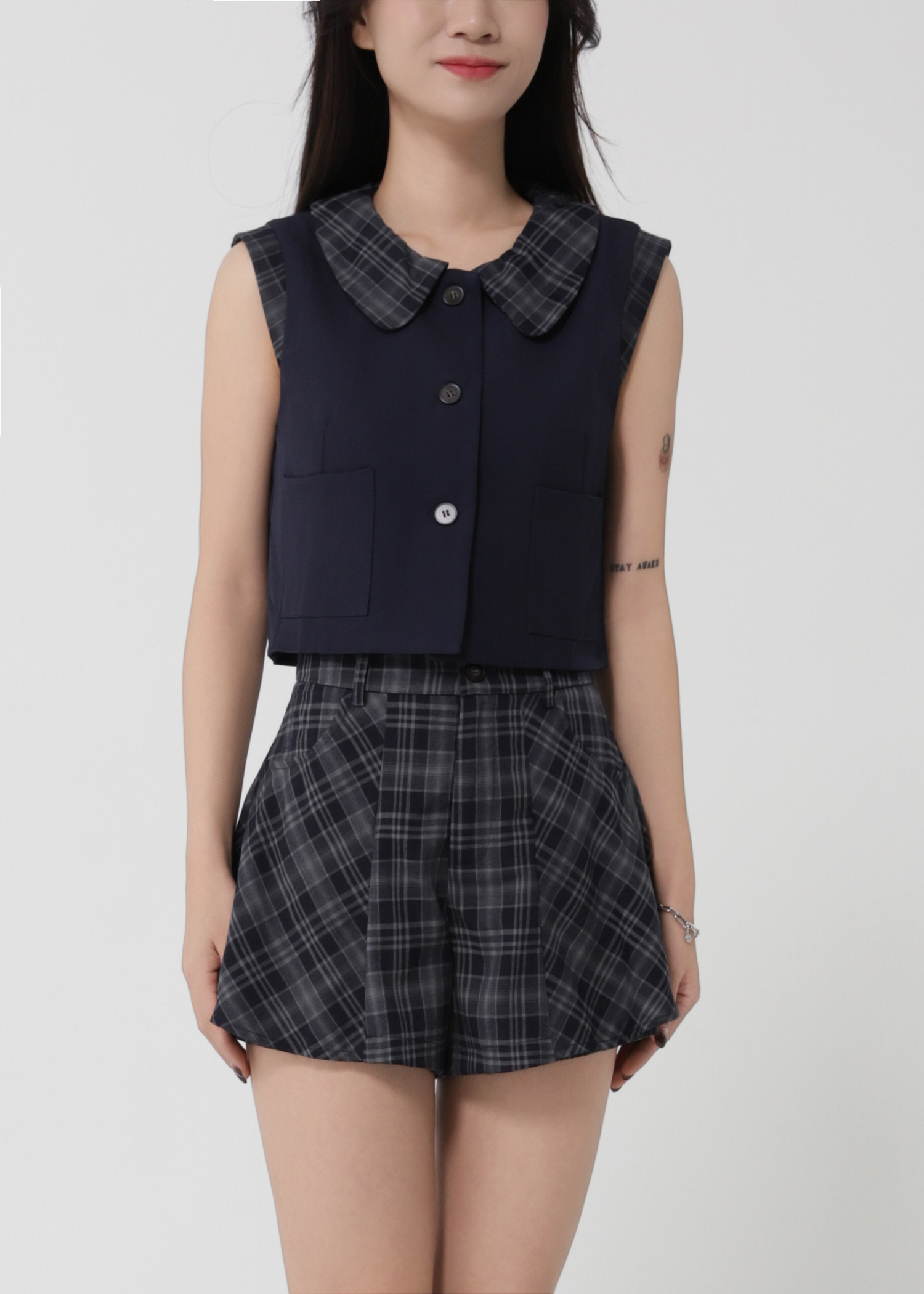 Sleeveless Top With A Line Skirt Set 51126
