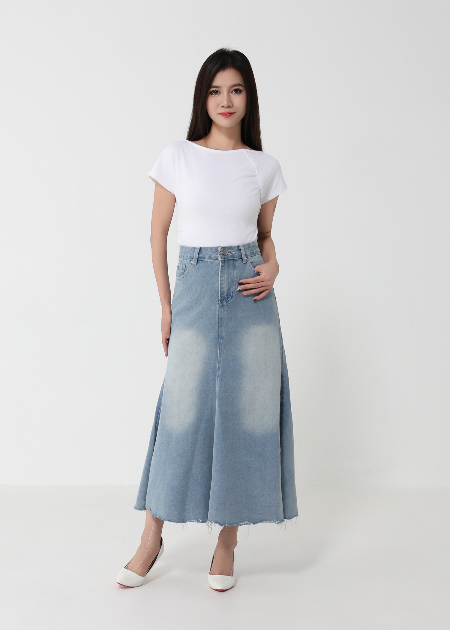 High Waist Denim Skirt 51302