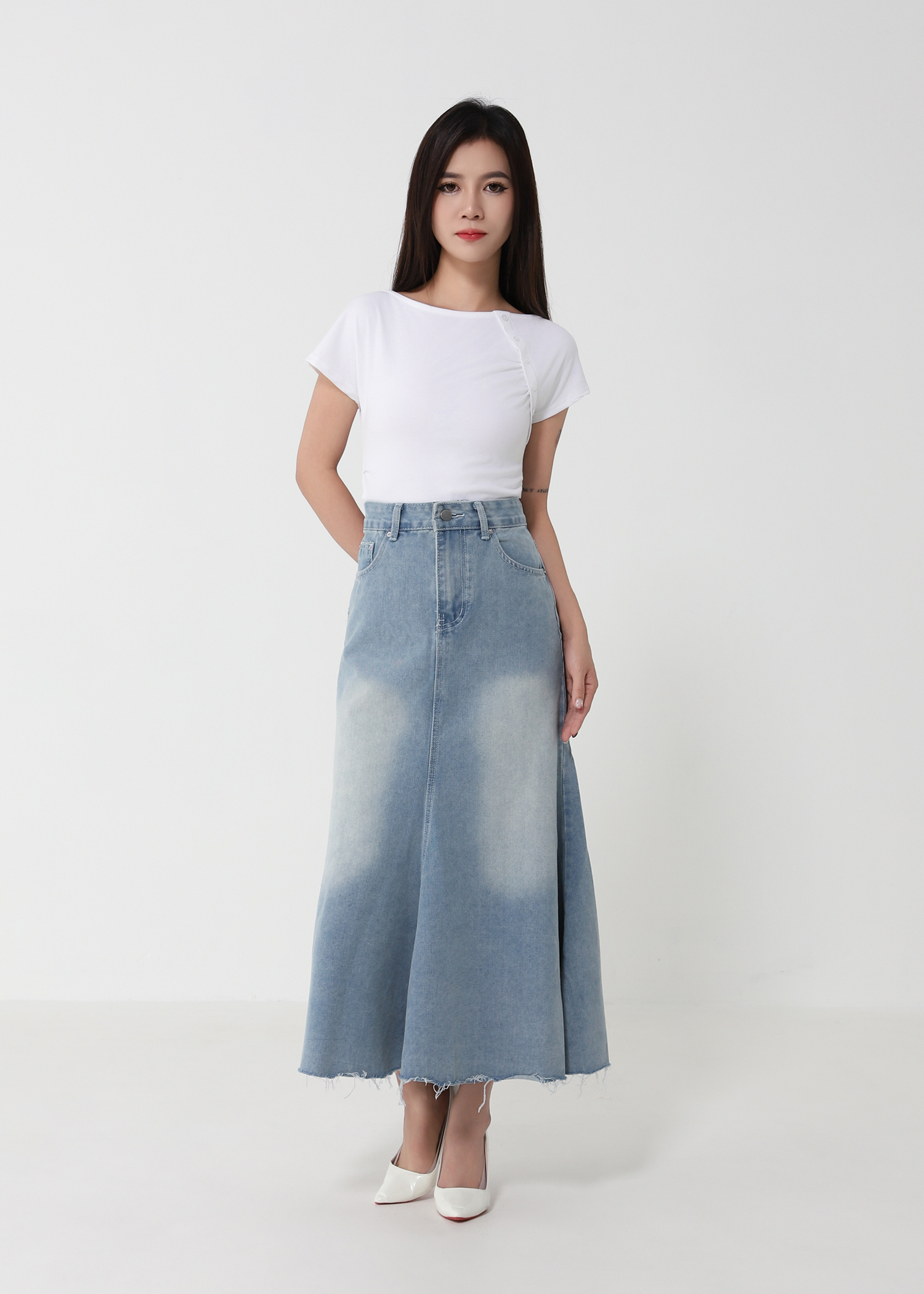 High Waist Denim Skirt 51302 – AMPLE COUTURE