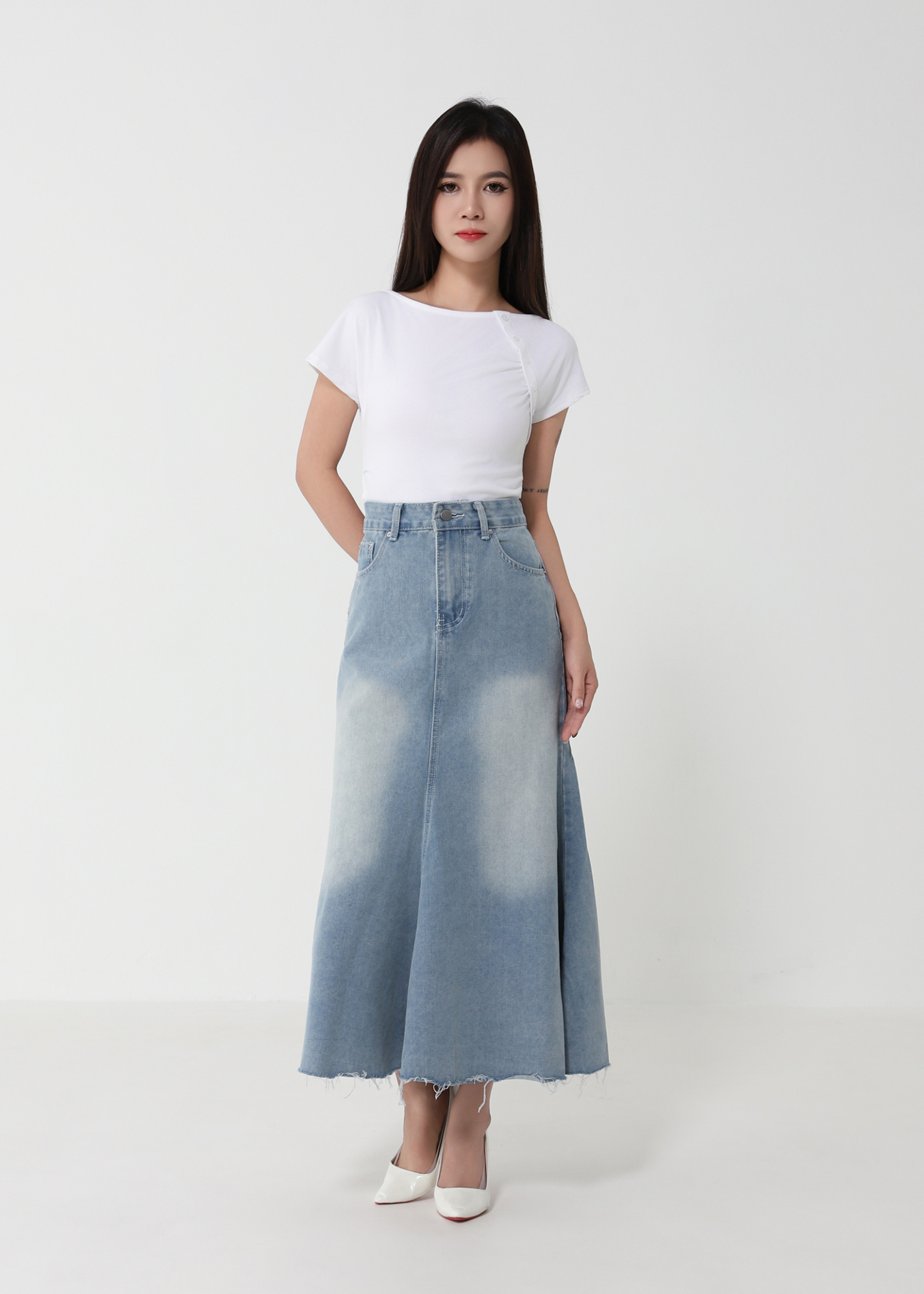High Waist Denim Skirt 51302