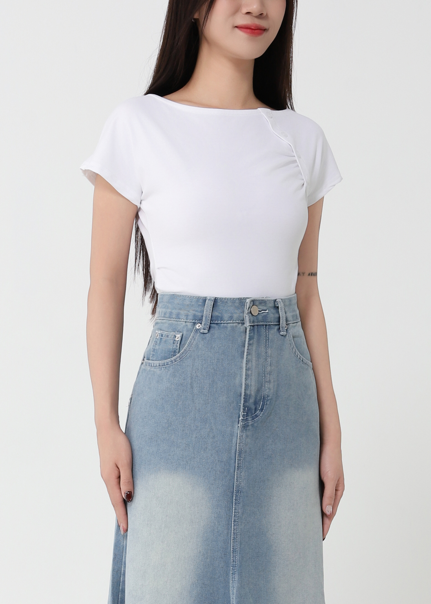 High Waist Denim Skirt 51302