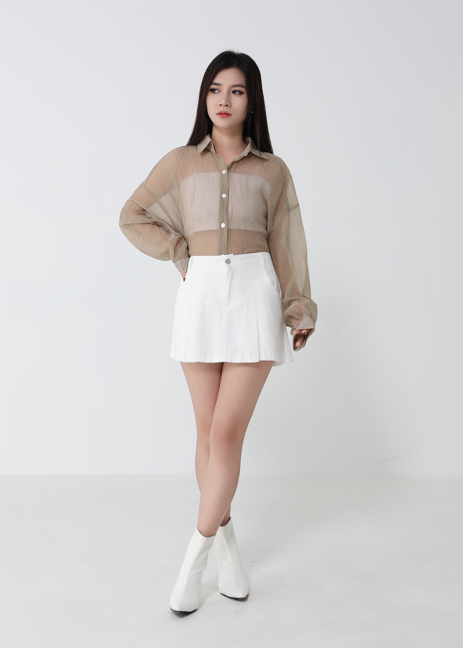 High Waist Split Skirt Pants 52816