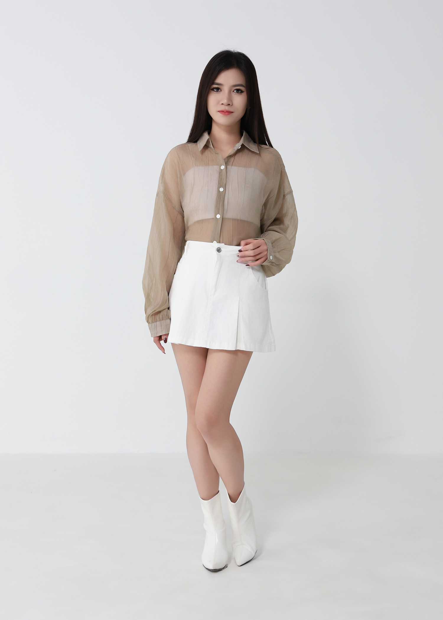 High Waist Split Skirt Pants 52816