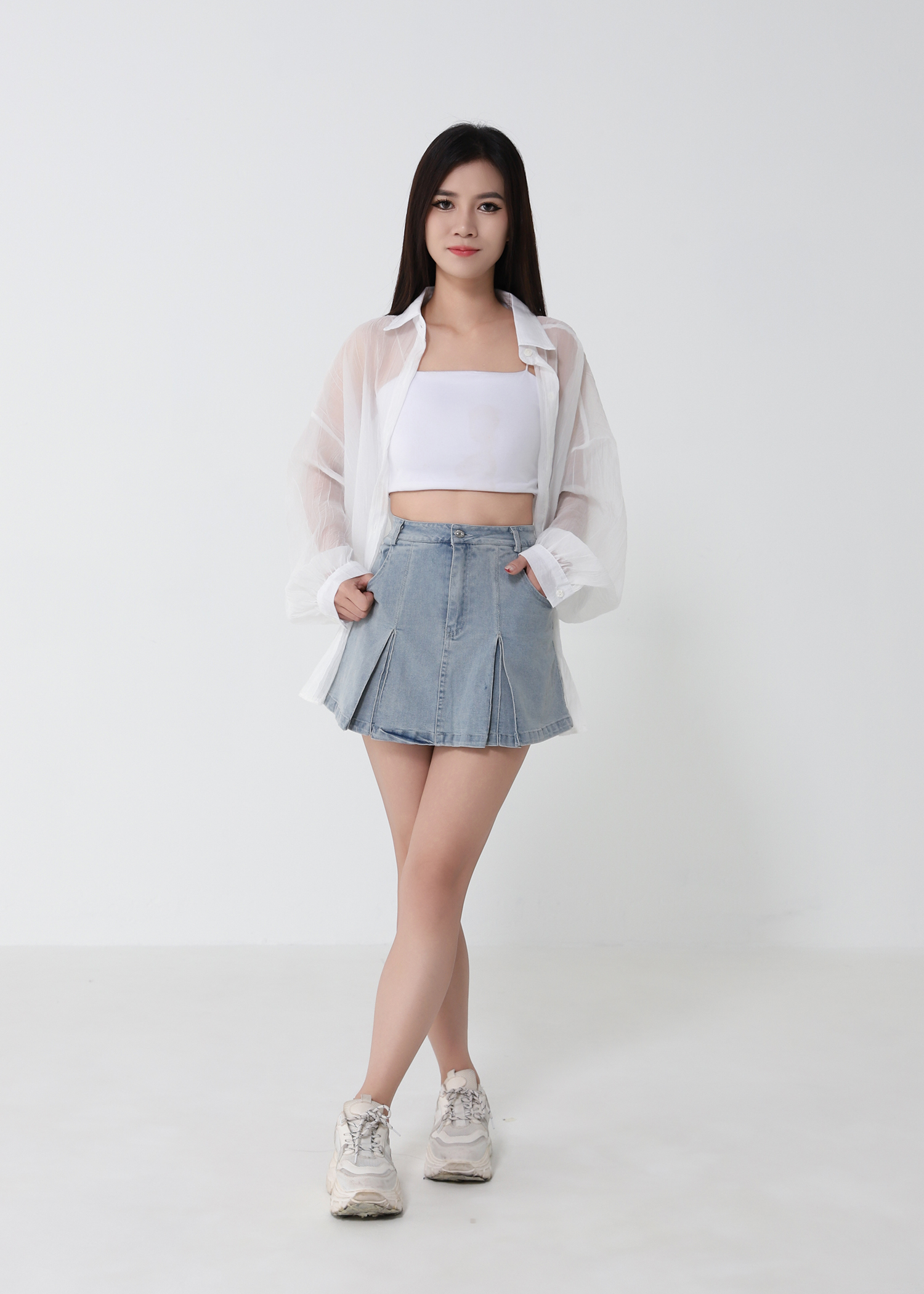High Waist Split Skirt Pants 52816