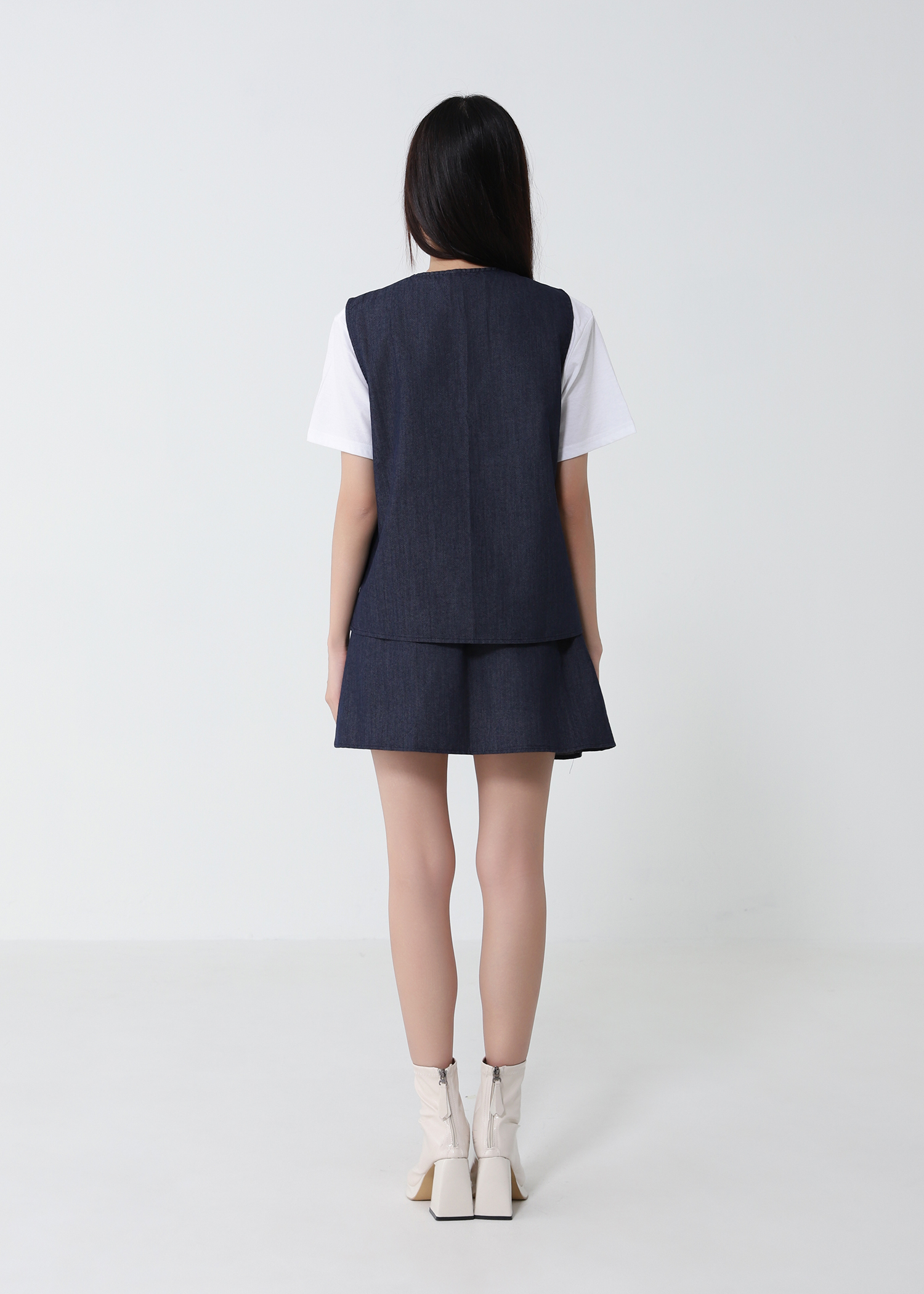 Fake Two Piece Top With Skirt Pants Set 51964