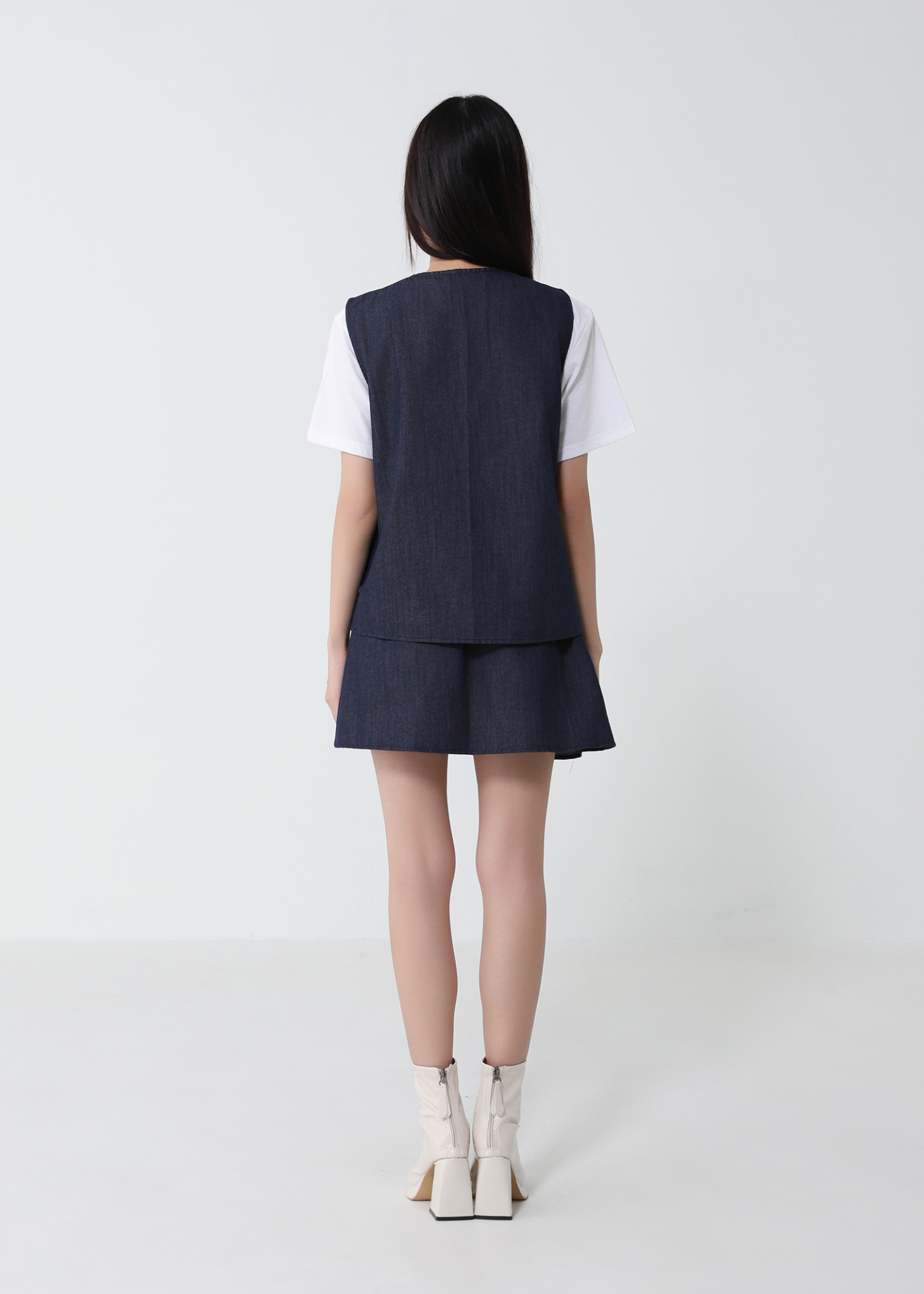 Fake Two Piece Top With Skirt Pants Set 51964