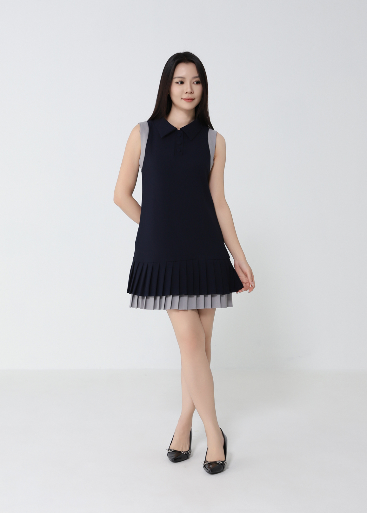 Sleeveless Pleated Dress 52290