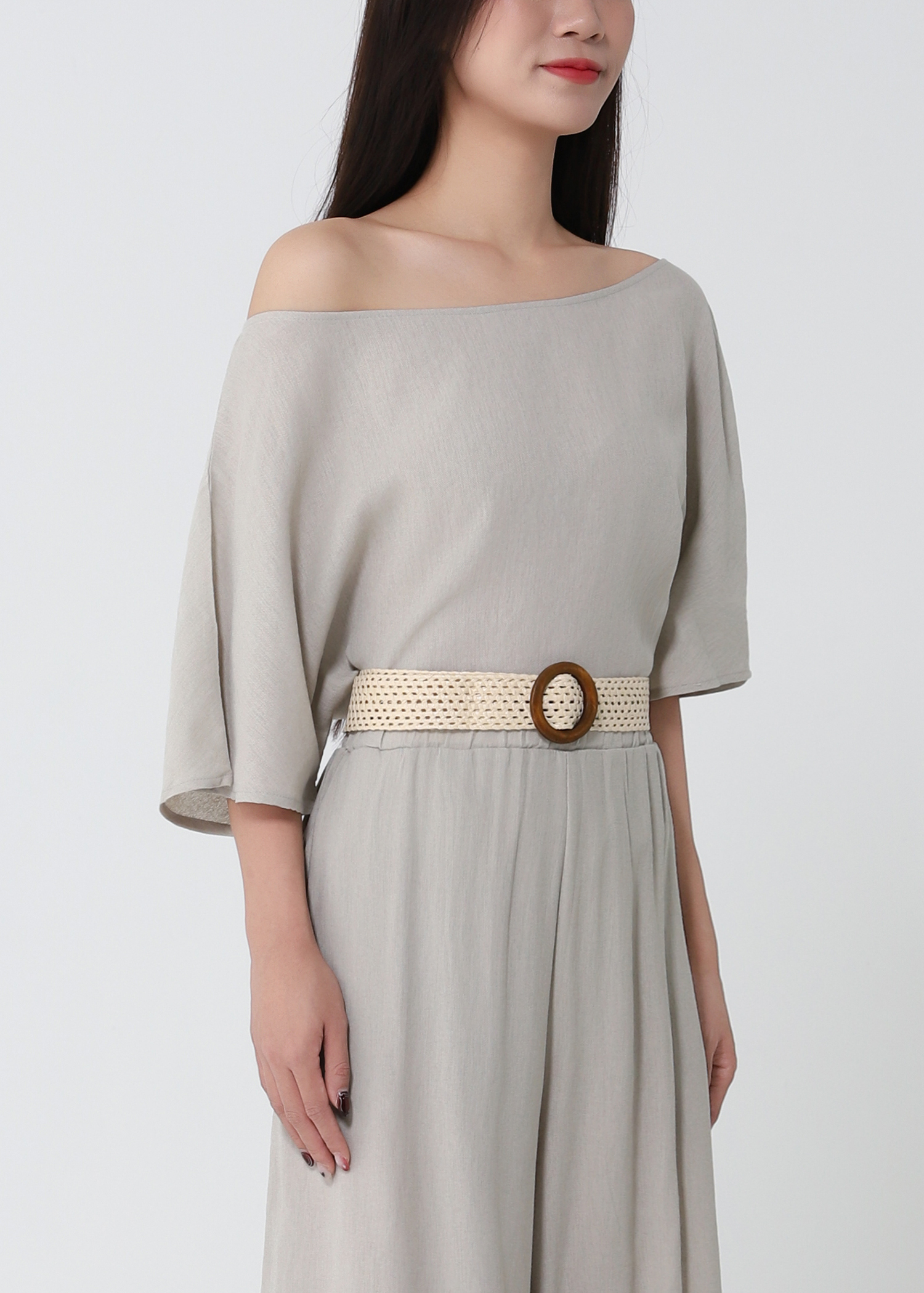 Belted Top And Wide-Leg Pants Set 52401