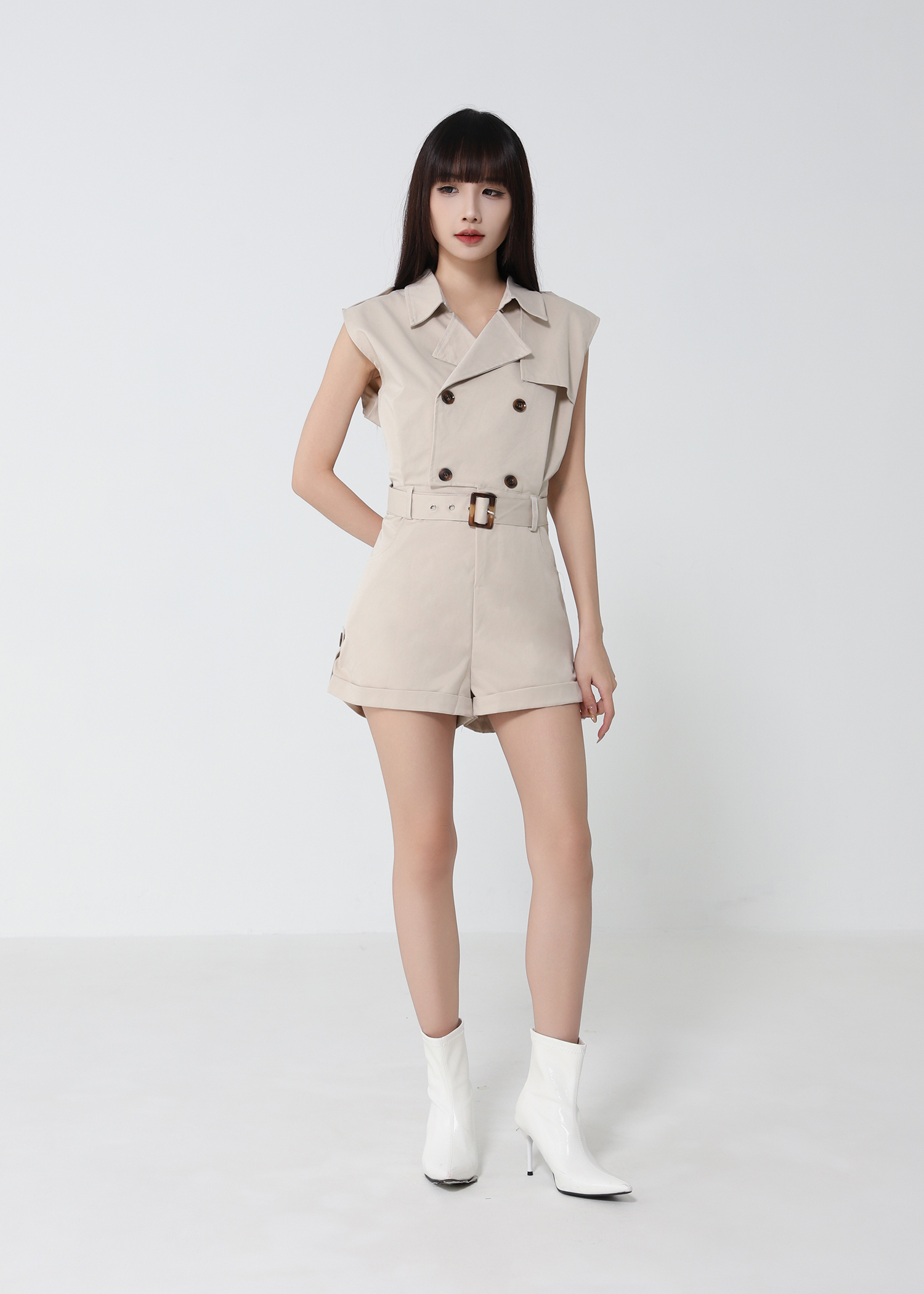 Frotn Button With Belt Jumpsuit 52526
