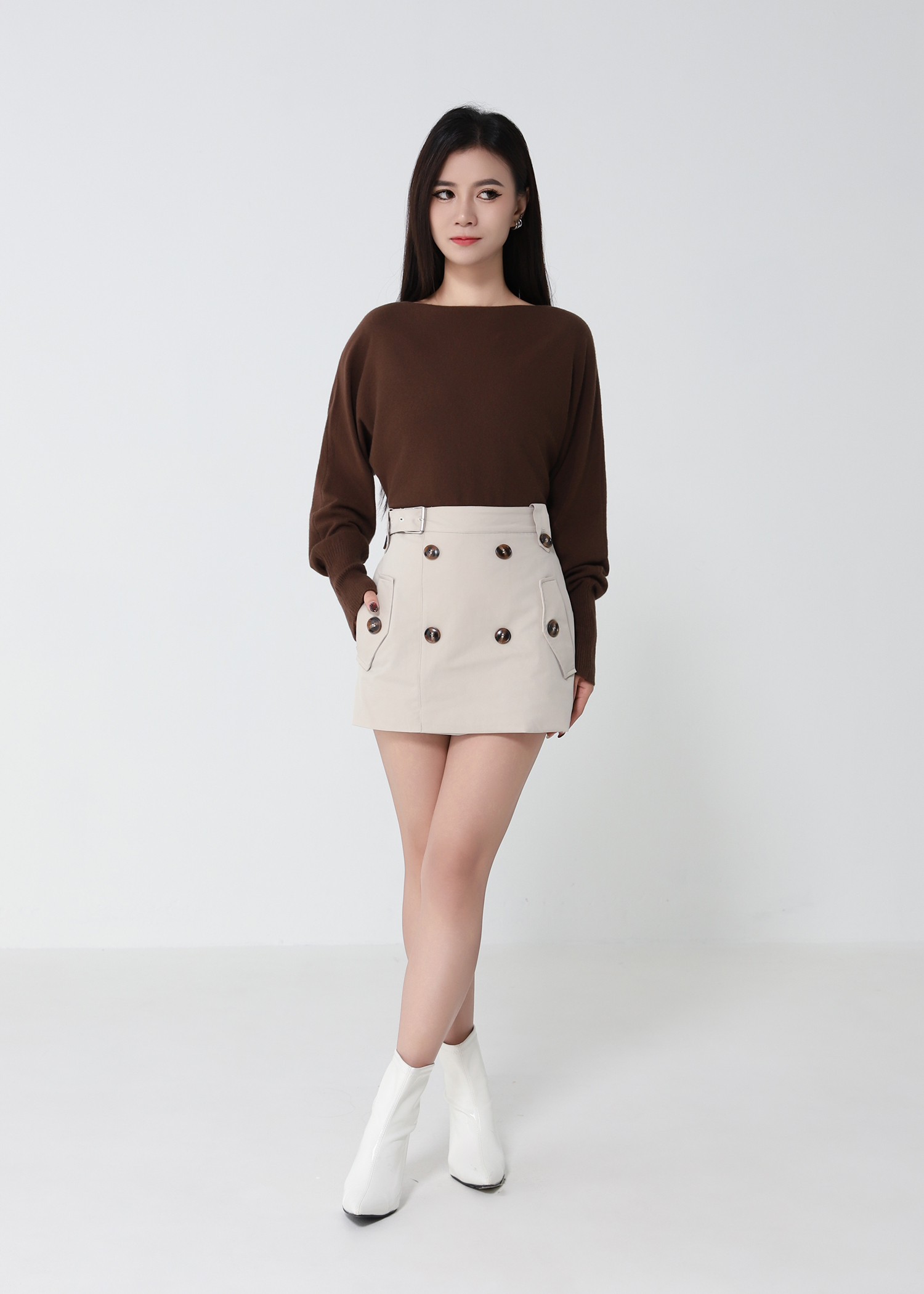Boat Neckline Knitted Top 52533