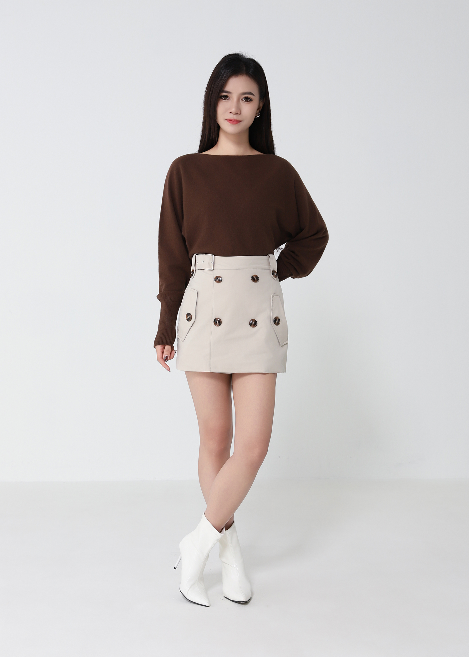 Boat Neckline Knitted Top 52533