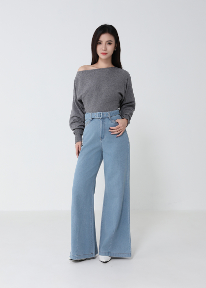Boat Neckline Knitted Top 52533