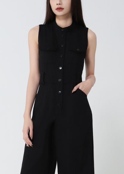 Sleeveless Front Button Jumpsuit 52579