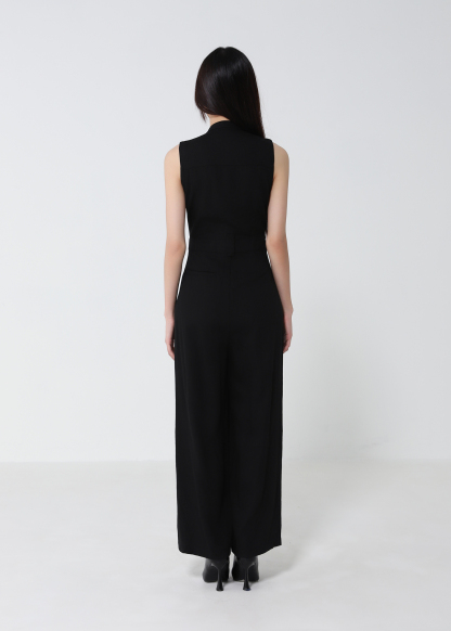 Sleeveless Front Button Jumpsuit 52579