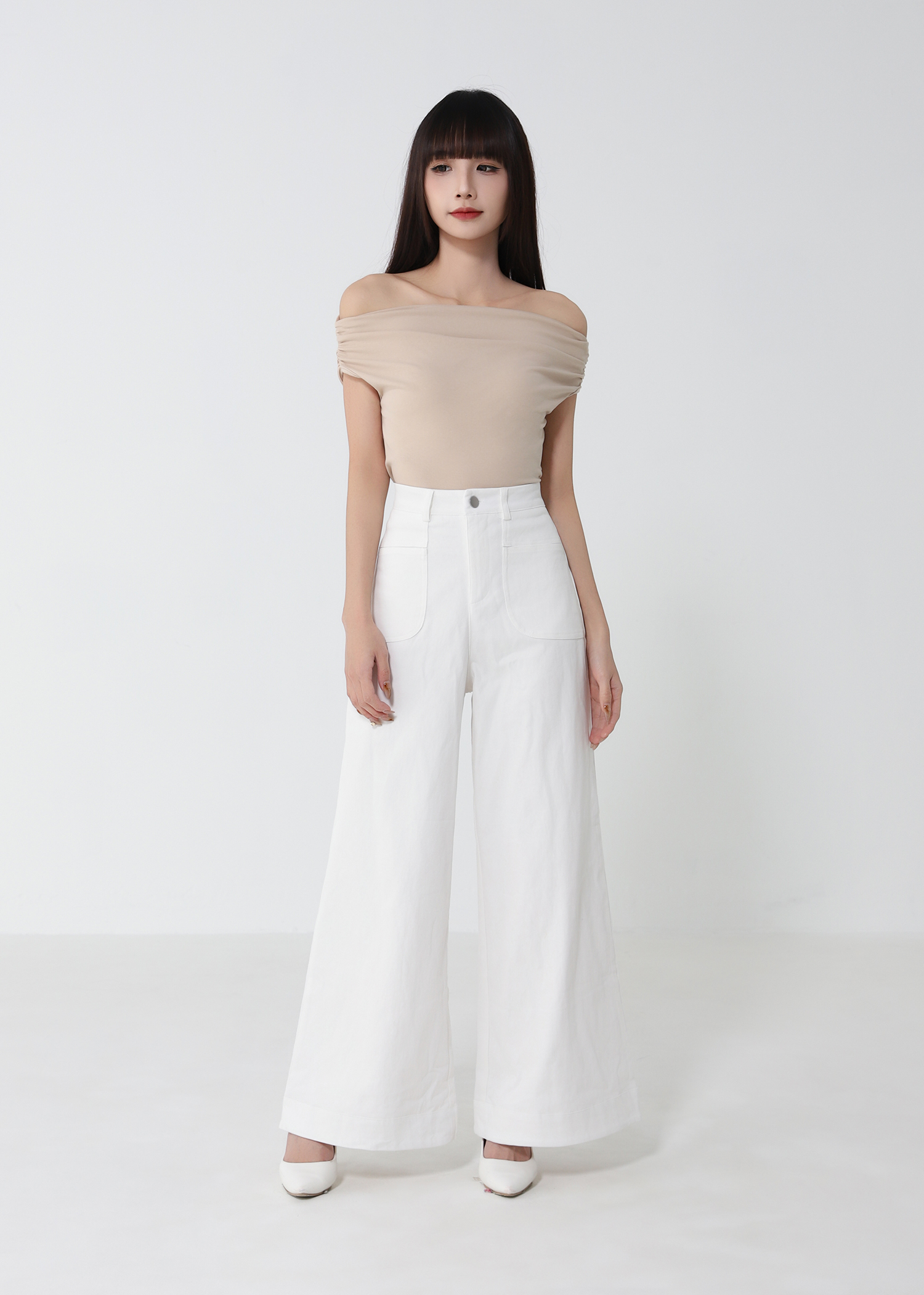 Denim Front Pocket Long Pants 52793