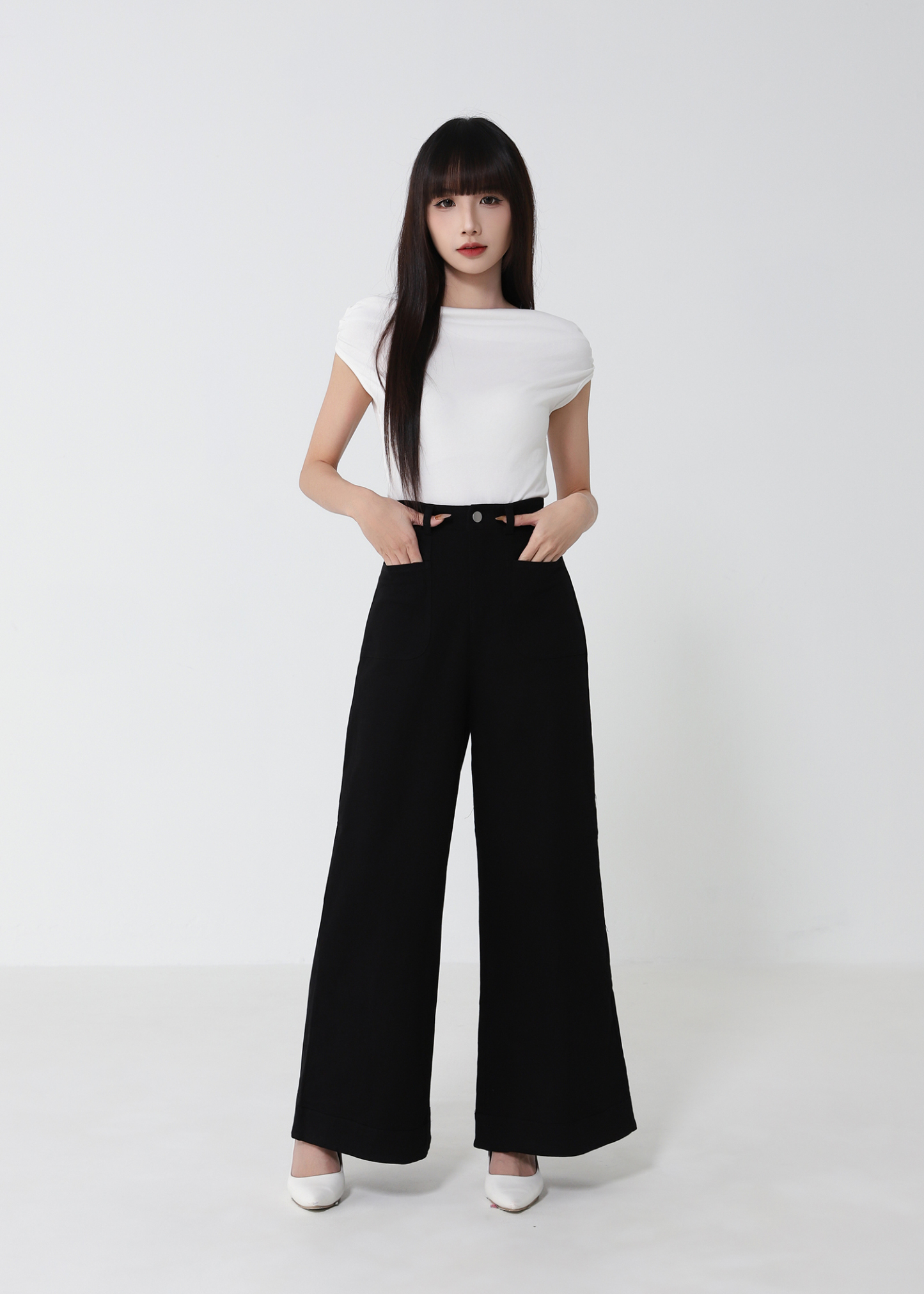 Denim Front Pocket Long Pants 52793