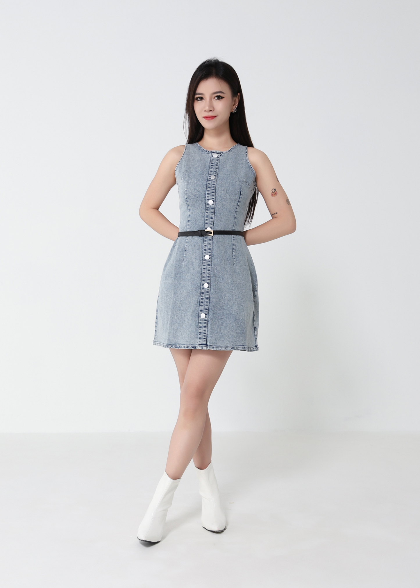 Sleeveless Denim Dress 52714