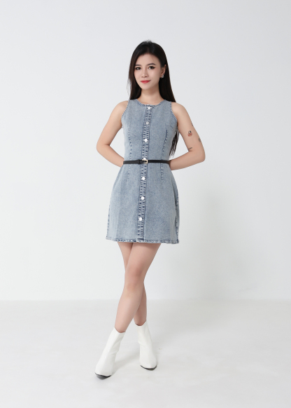 Sleeveless Denim Dress 52714