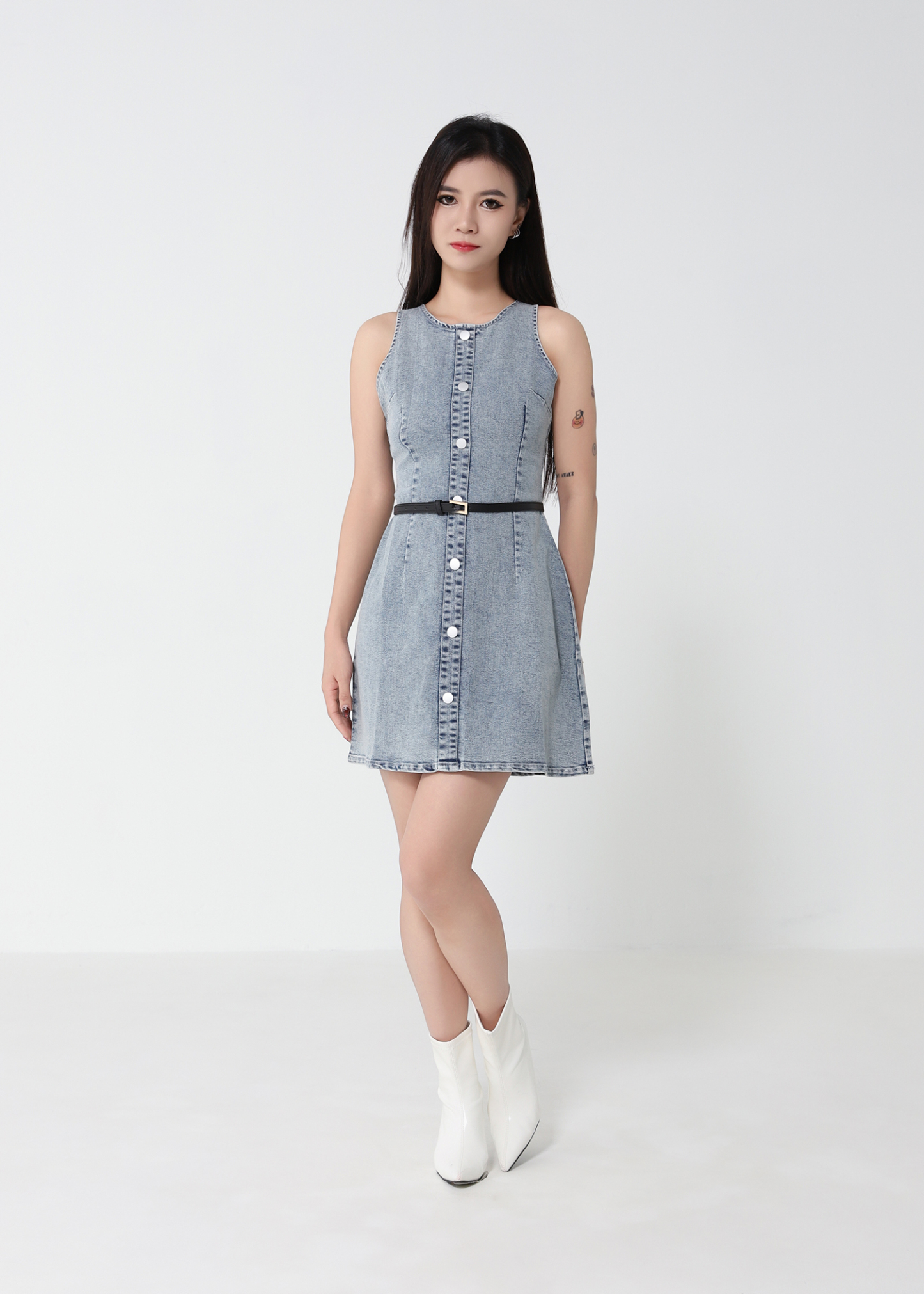 Sleeveless Denim Dress 52714