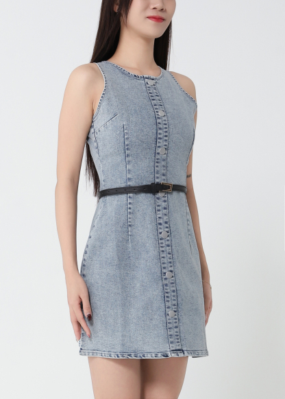 Sleeveless Denim Dress 52714