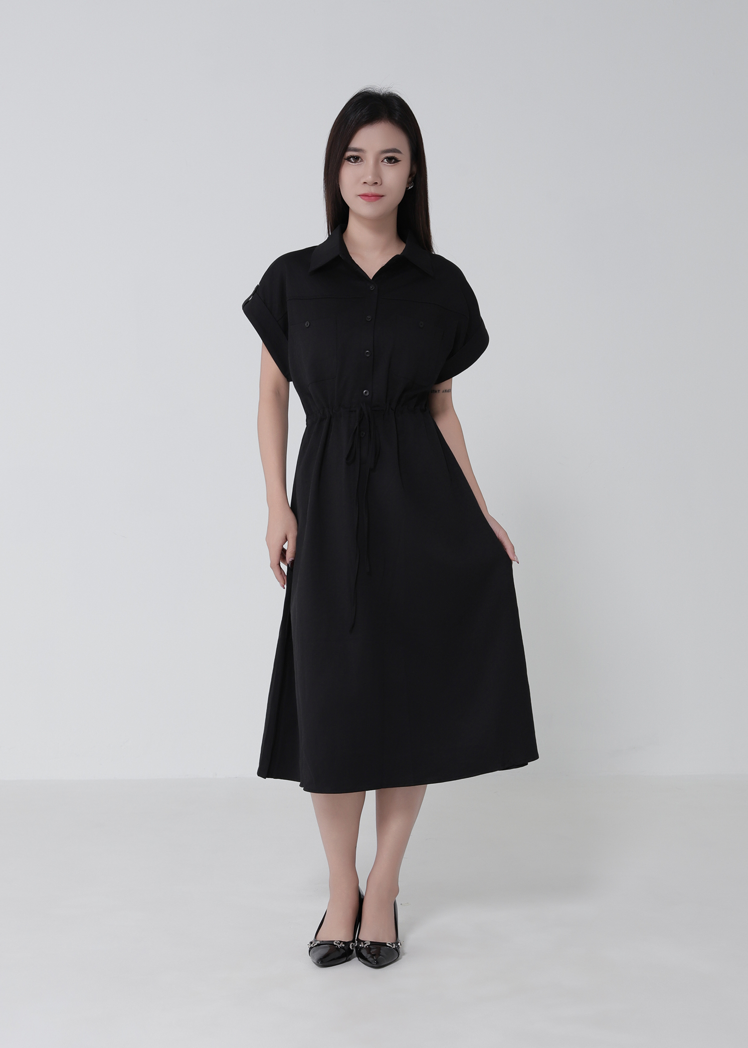 Waist Drawstring Dress 52738