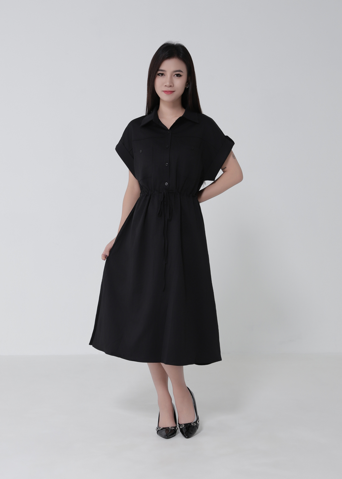 Waist Drawstring Dress 52738