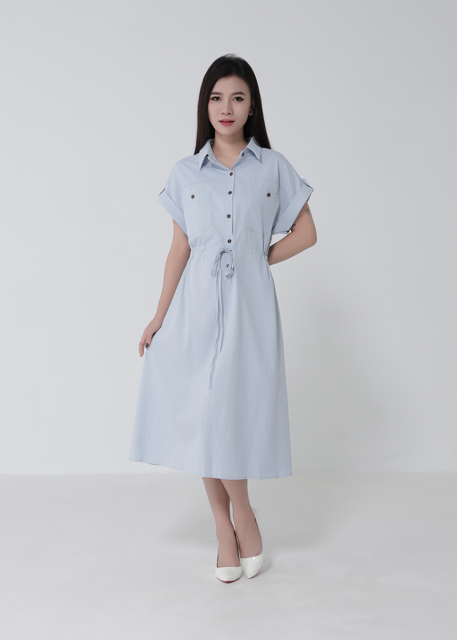 Waist Drawstring Dress 52738