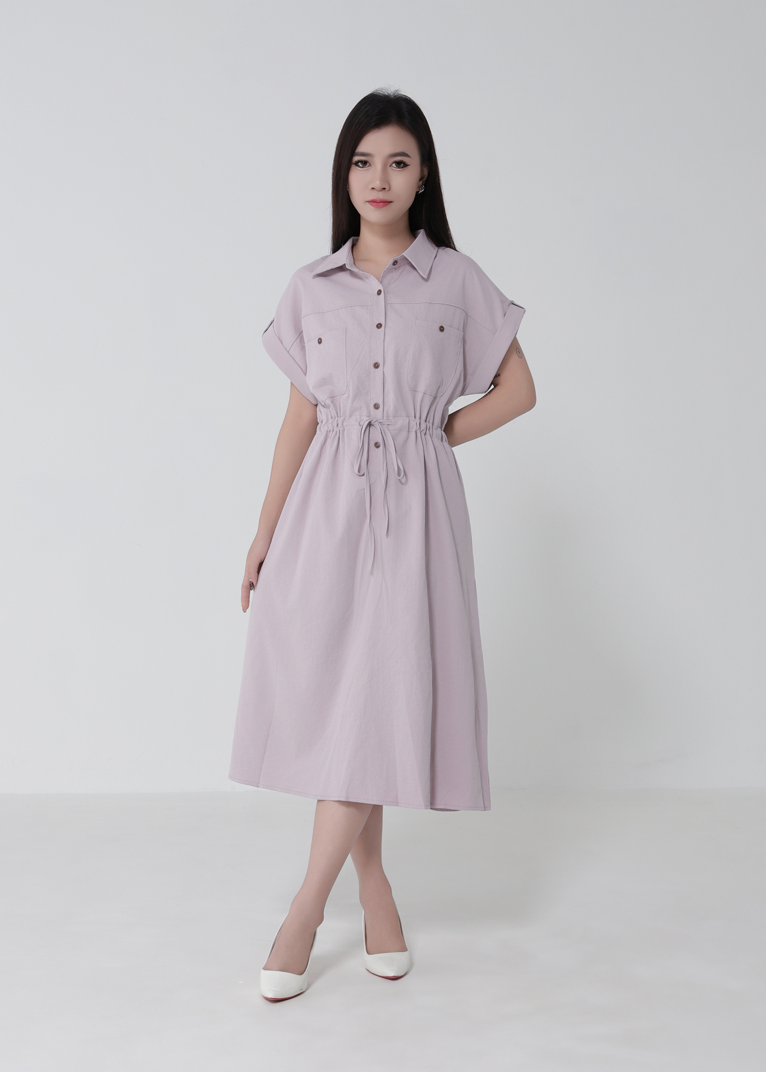 Waist Drawstring Dress 52738